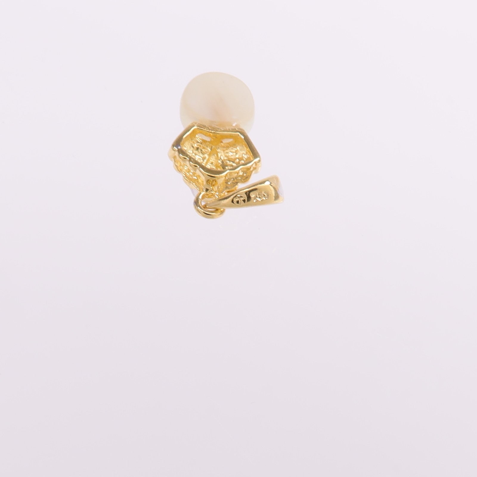JEWELRY 18K黃金/白金Pearl Diamond Pendant Top珍珠/鑽石吊墜