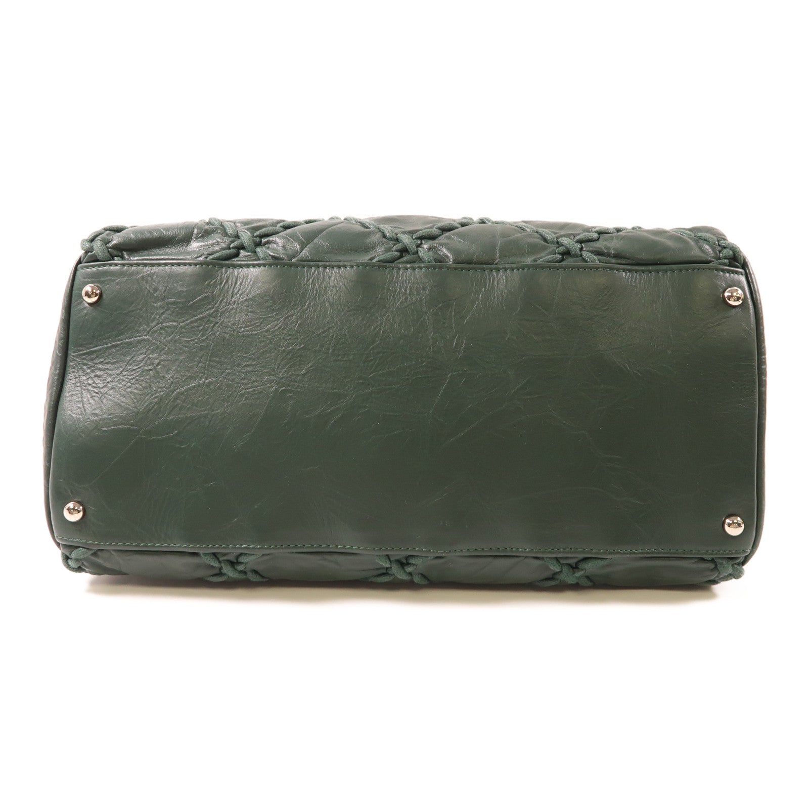 CHANEL 牛皮皮革Shoulder Bag銀扣鏈帶肩背袋綠色