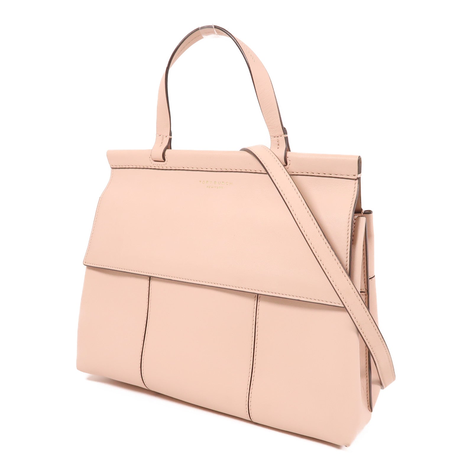 牛皮皮革Shoulder Bag金扣手挽肩背兩用袋粉紅色