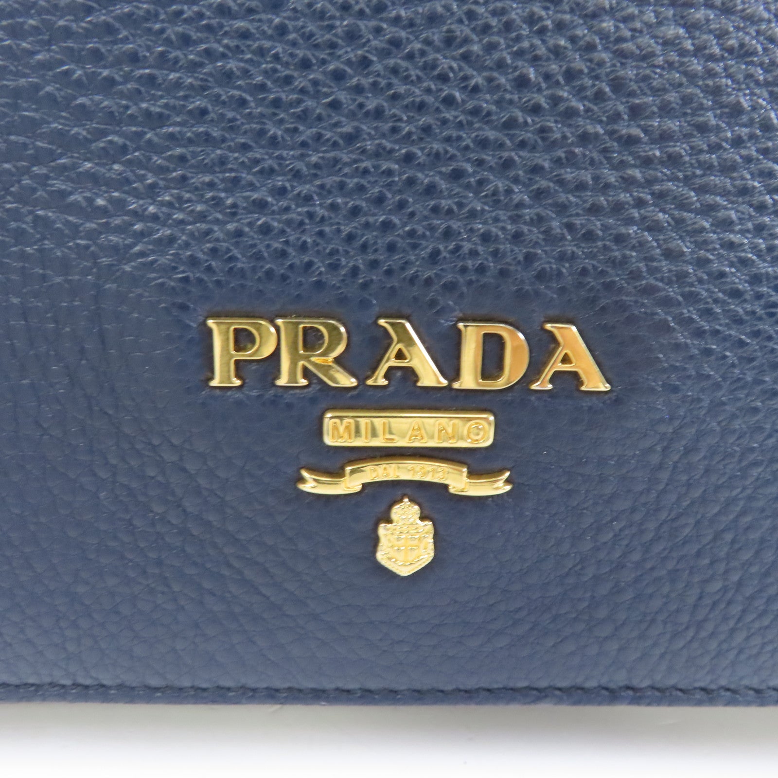 PRADA 牛皮皮革Shoulder Bag金扣肩背袋藍色