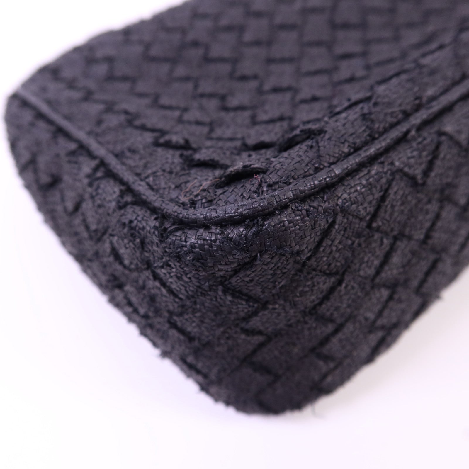 BOTTEGA VENETA 藤料Handbag黑扣手挽袋