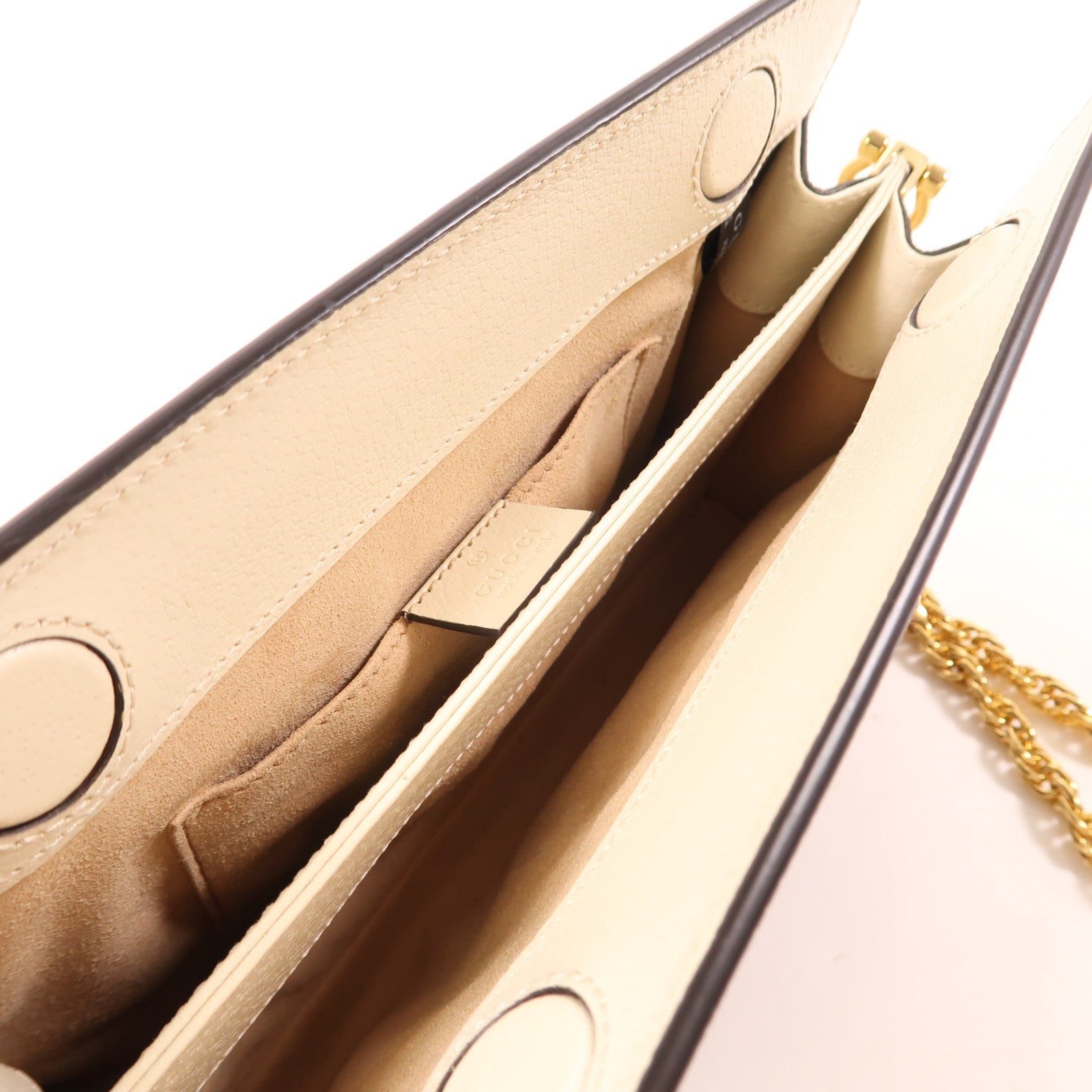 GUCCI 【激減優惠】塗層帆布Ophidia GG金扣鏈帶肩背袋