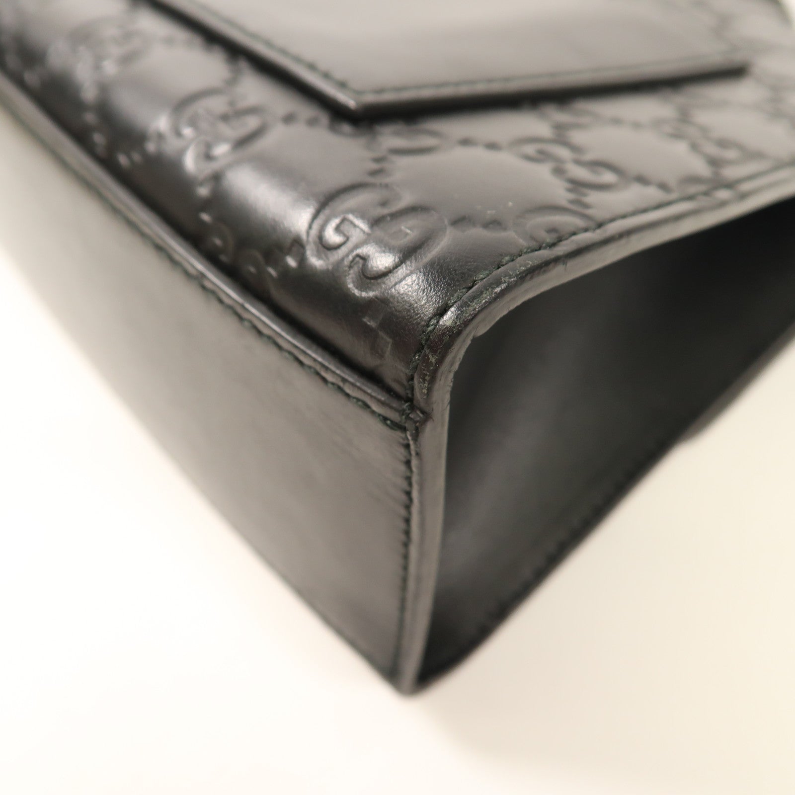 GUCCI 牛皮皮革Shoulder Bag金扣鏈帶肩背袋