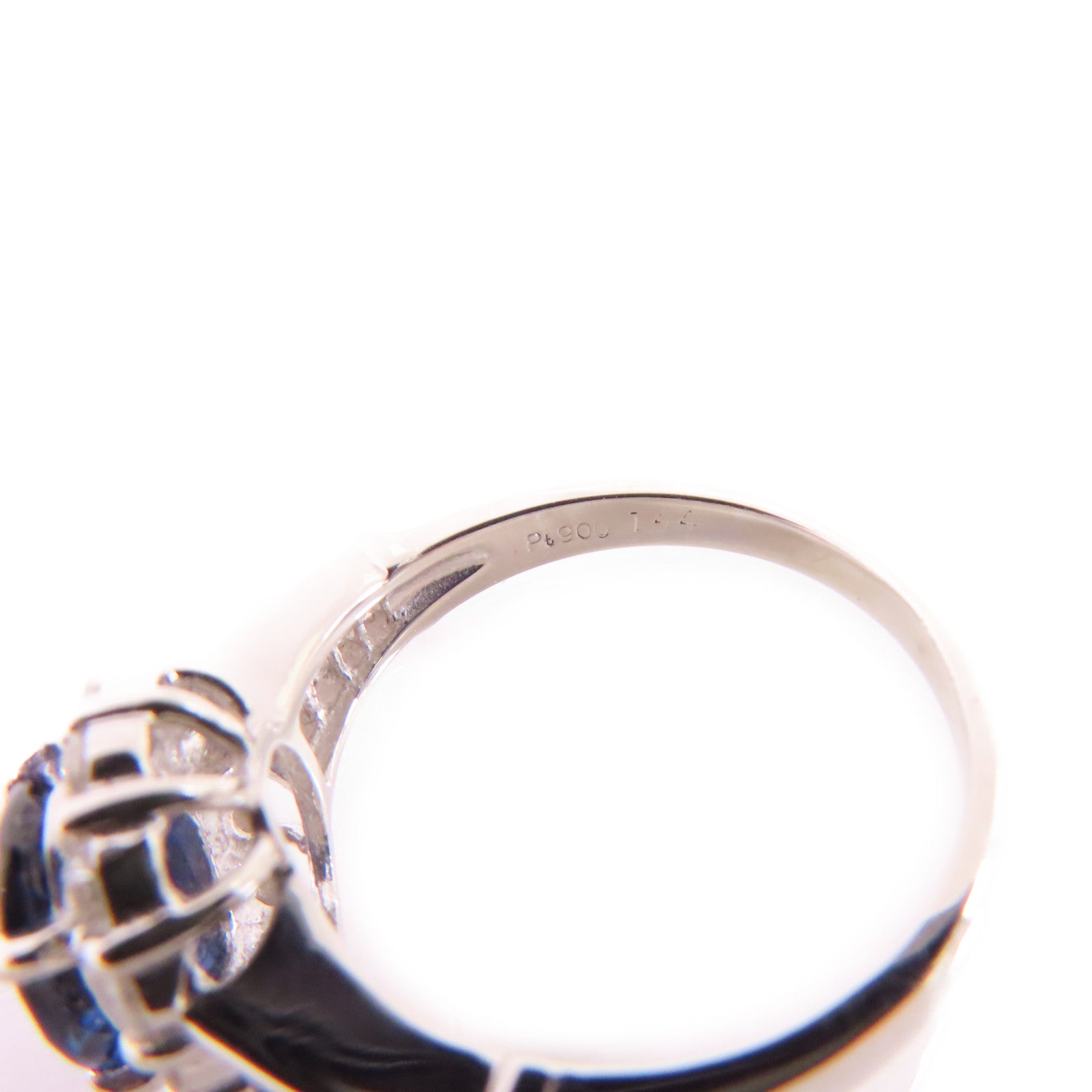 JEWELRY PT900鉑金/1.44ct藍寶石/0.64ct鑽石Sapphire/Diamond Ring戒指US#6