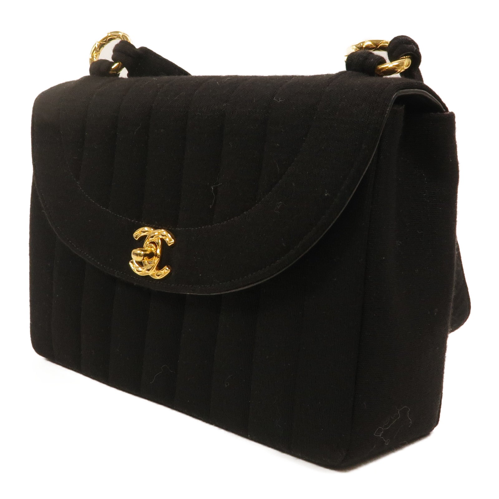 CHANEL 帆布Mademoiselle Vertical Quilted肩背袋