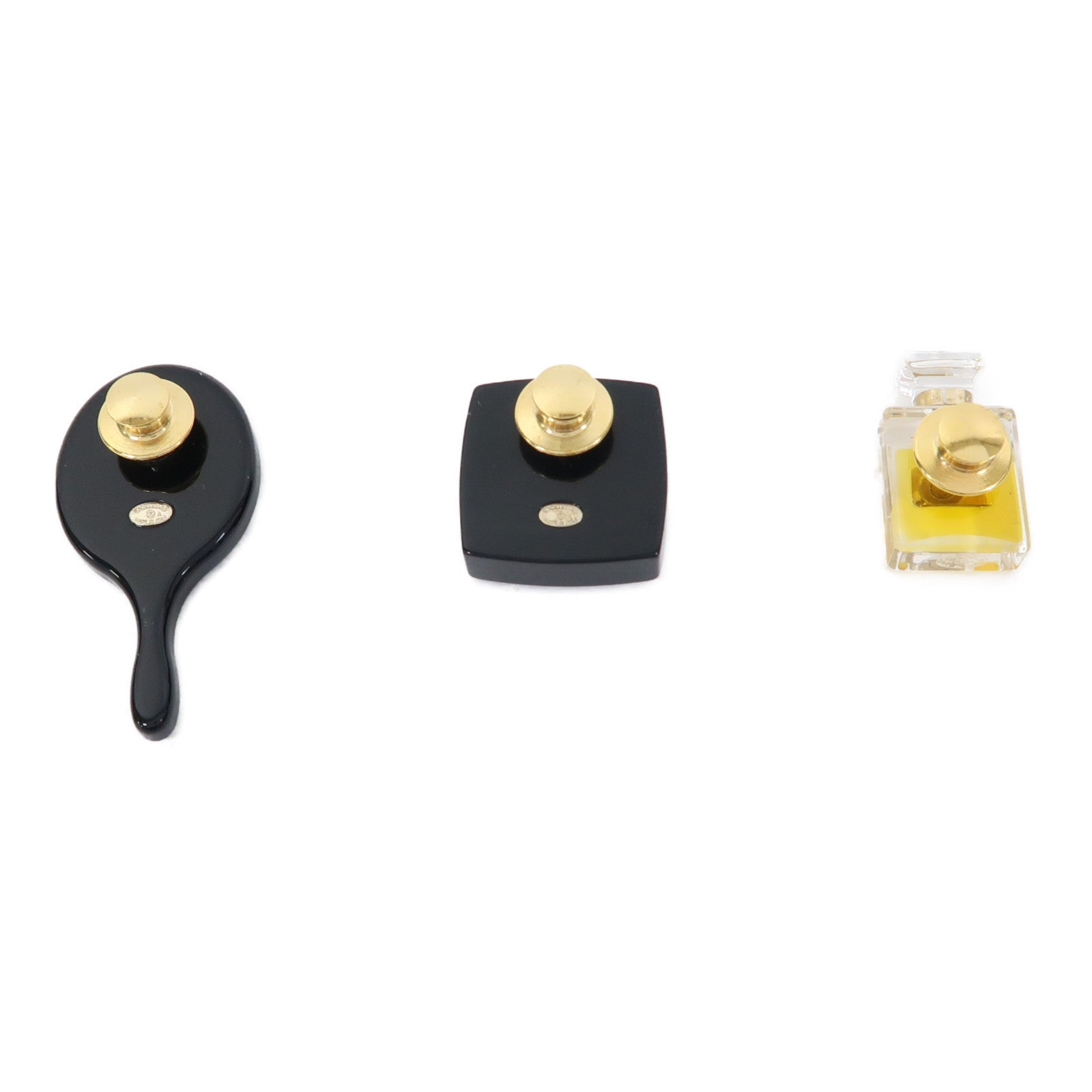 CHANEL 金屬/PVC Pin Set Brooches胸針黑色/黃色