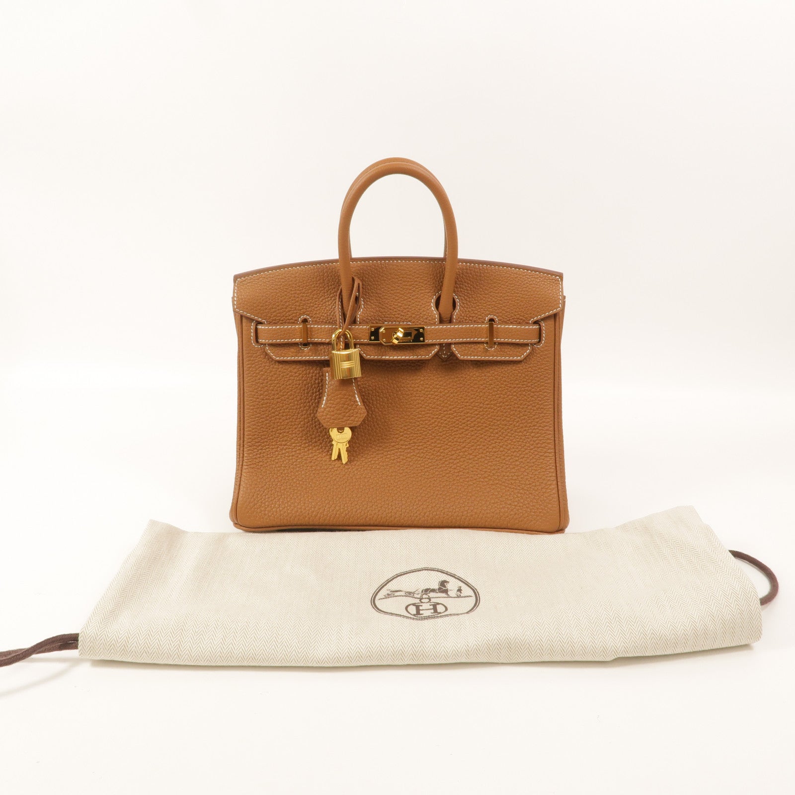HERMES Togo皮革Birkin 25手挽袋Gold