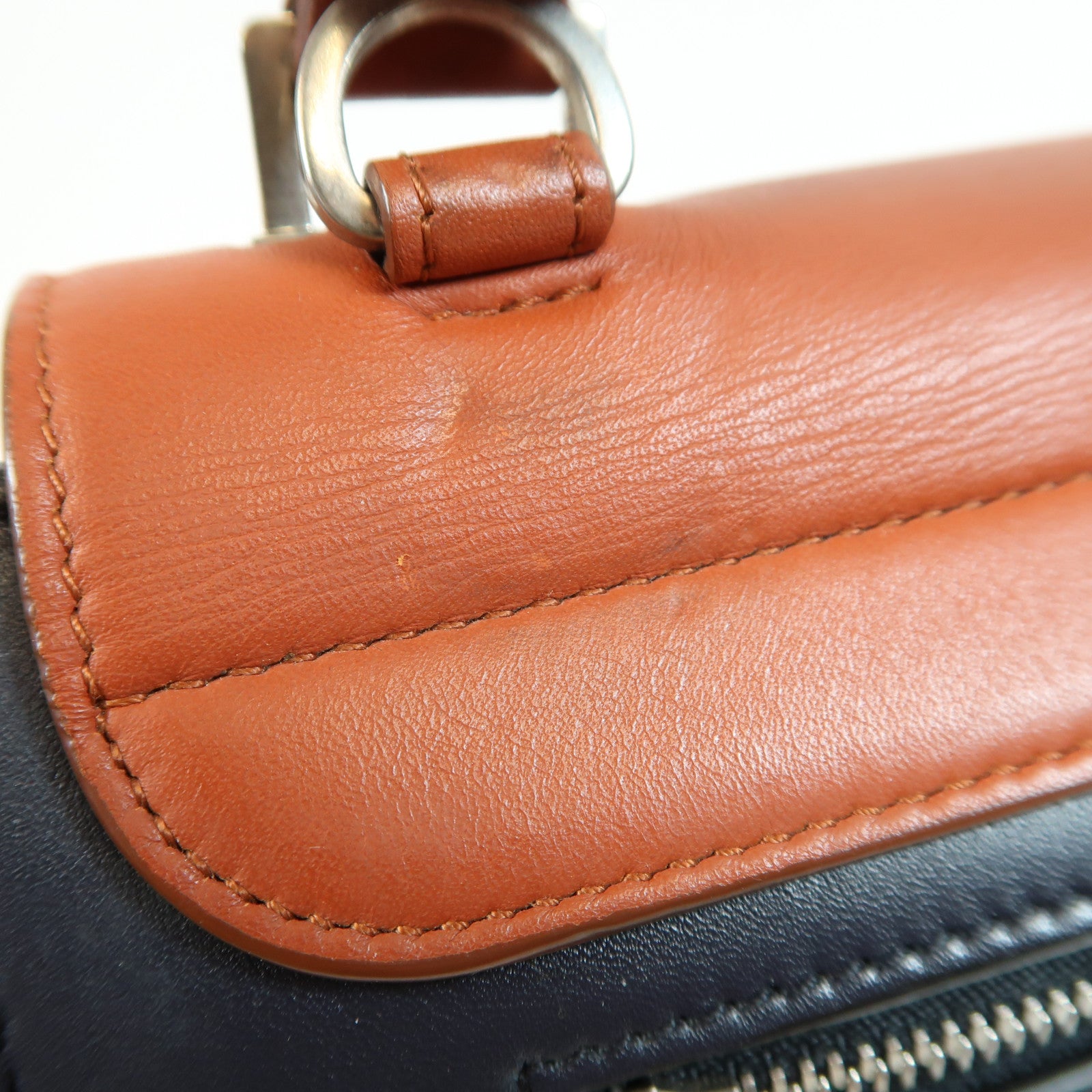 CELINE 牛皮皮革Trapeze銀扣手挽肩背兩用袋
