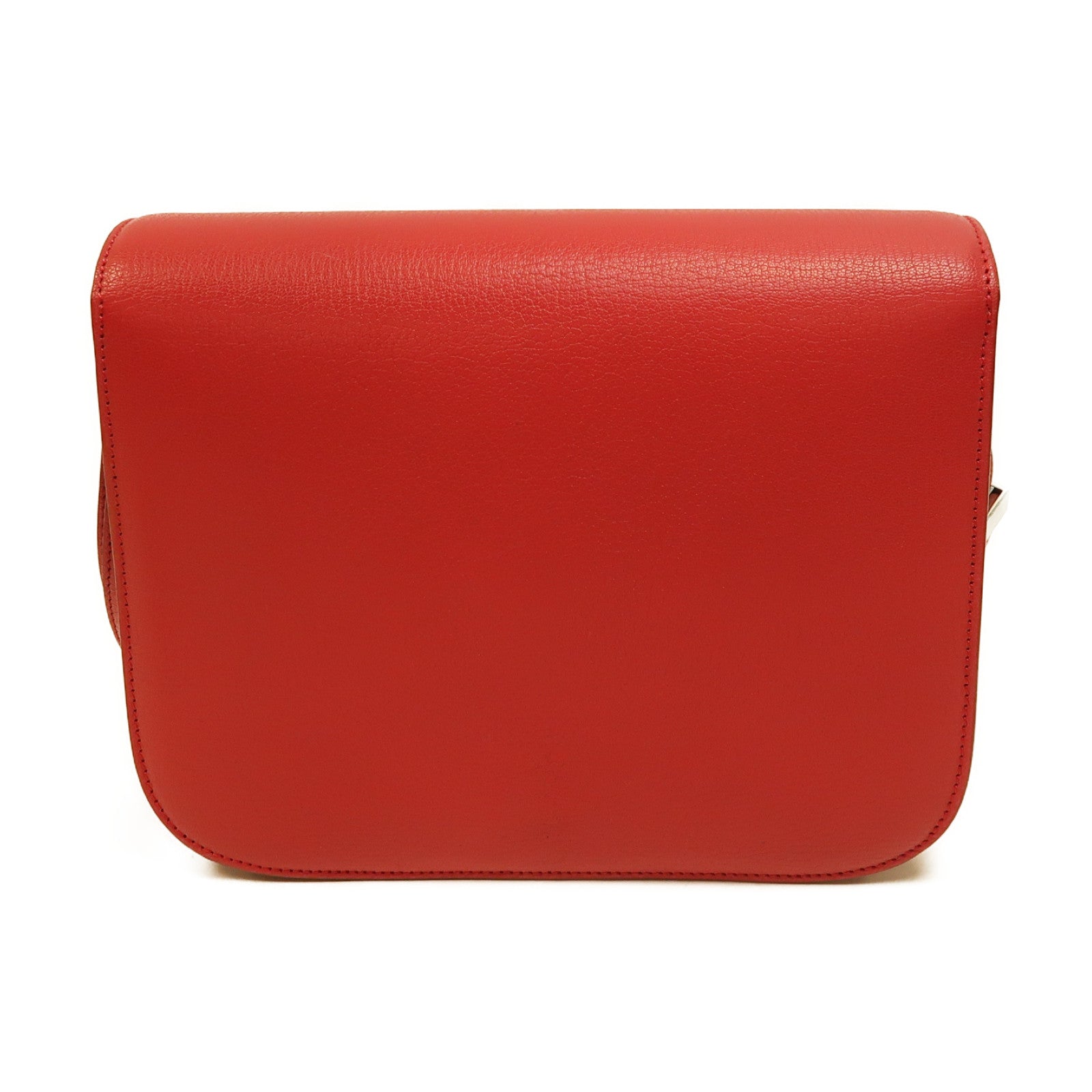 CELINE 【激減優惠】牛皮皮革Classic Box銀扣肩背袋紅色