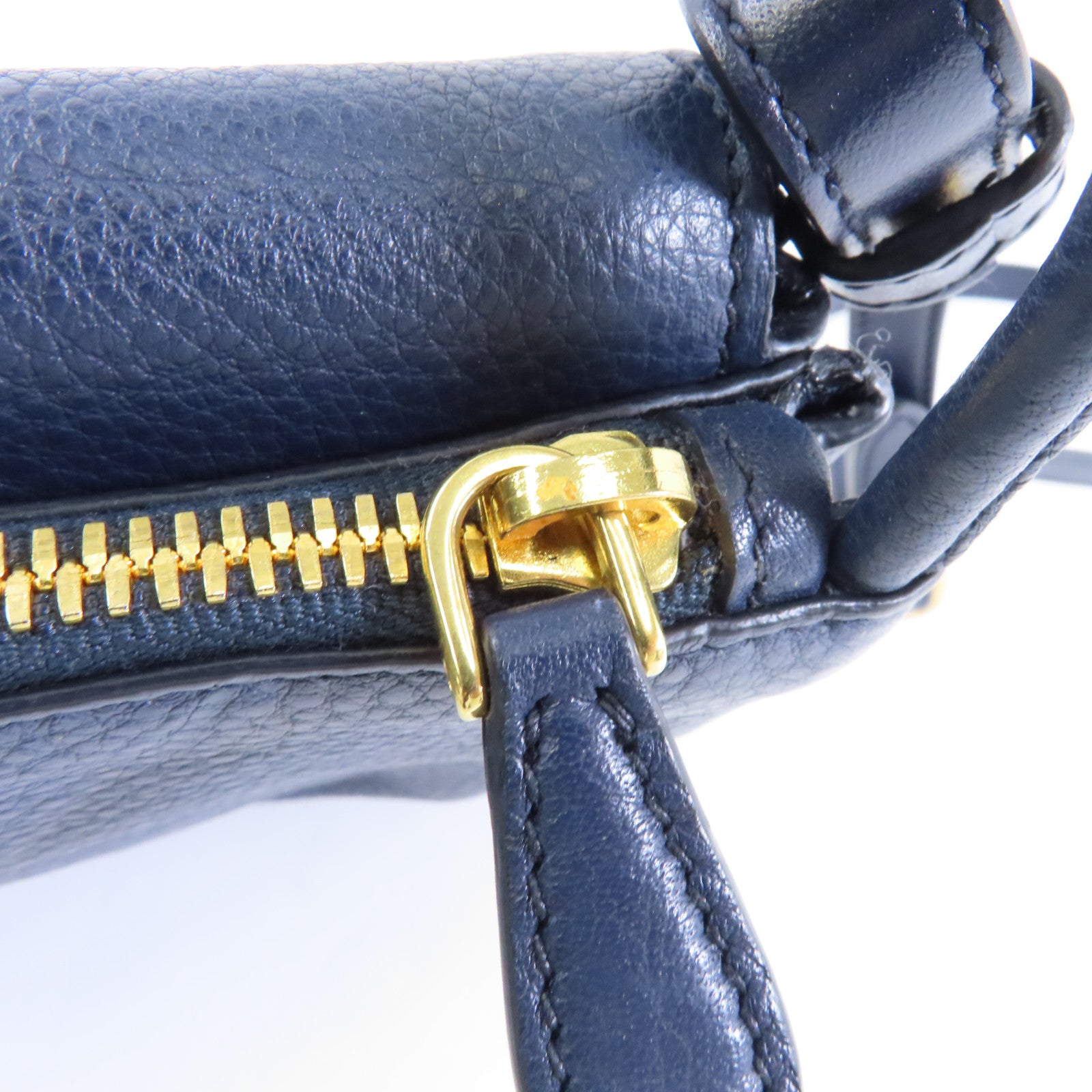 PRADA 牛皮皮革Shoulder Bag金扣肩背袋藍色
