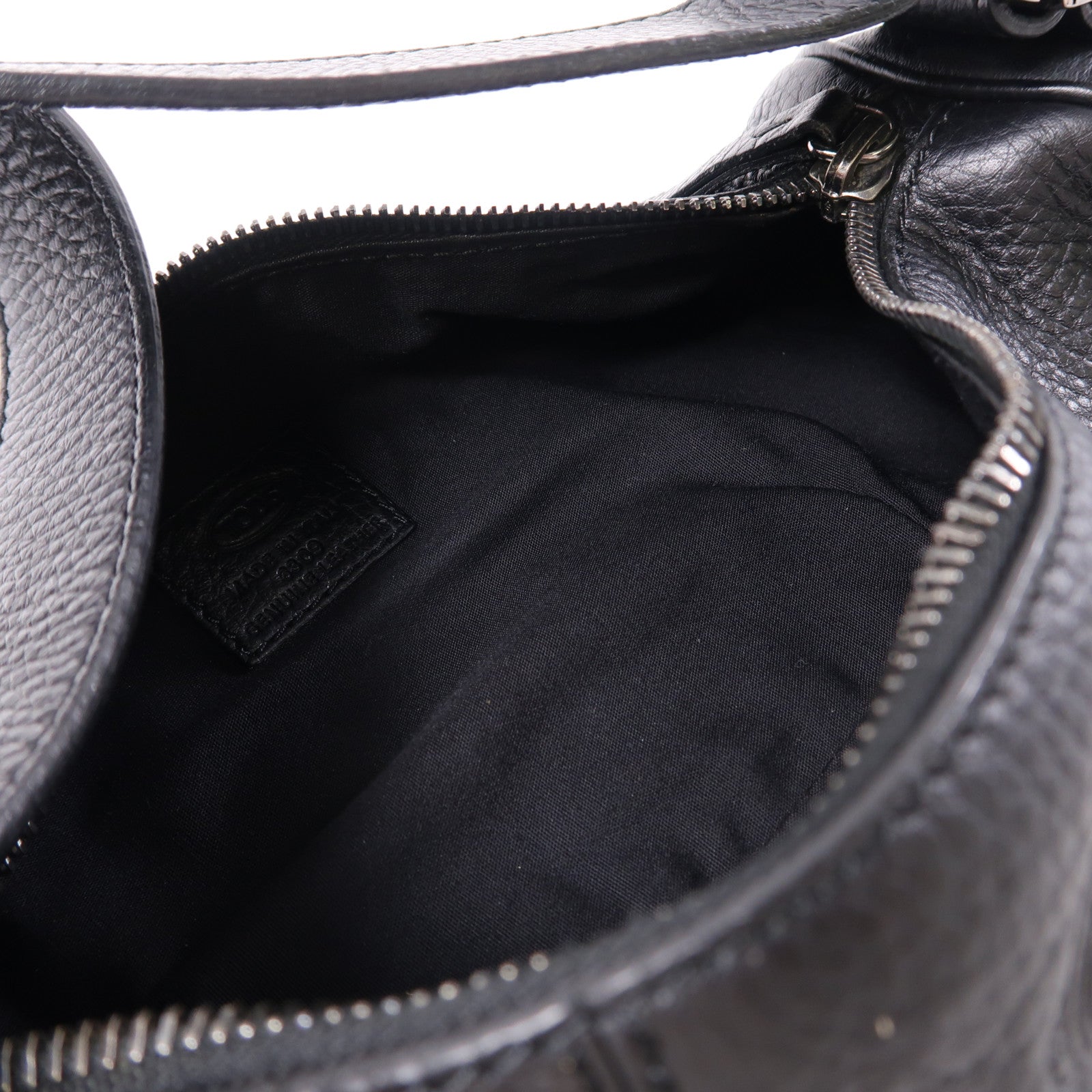 TOD'S 牛皮皮革Shoulder Bag銀扣肩背袋黑色