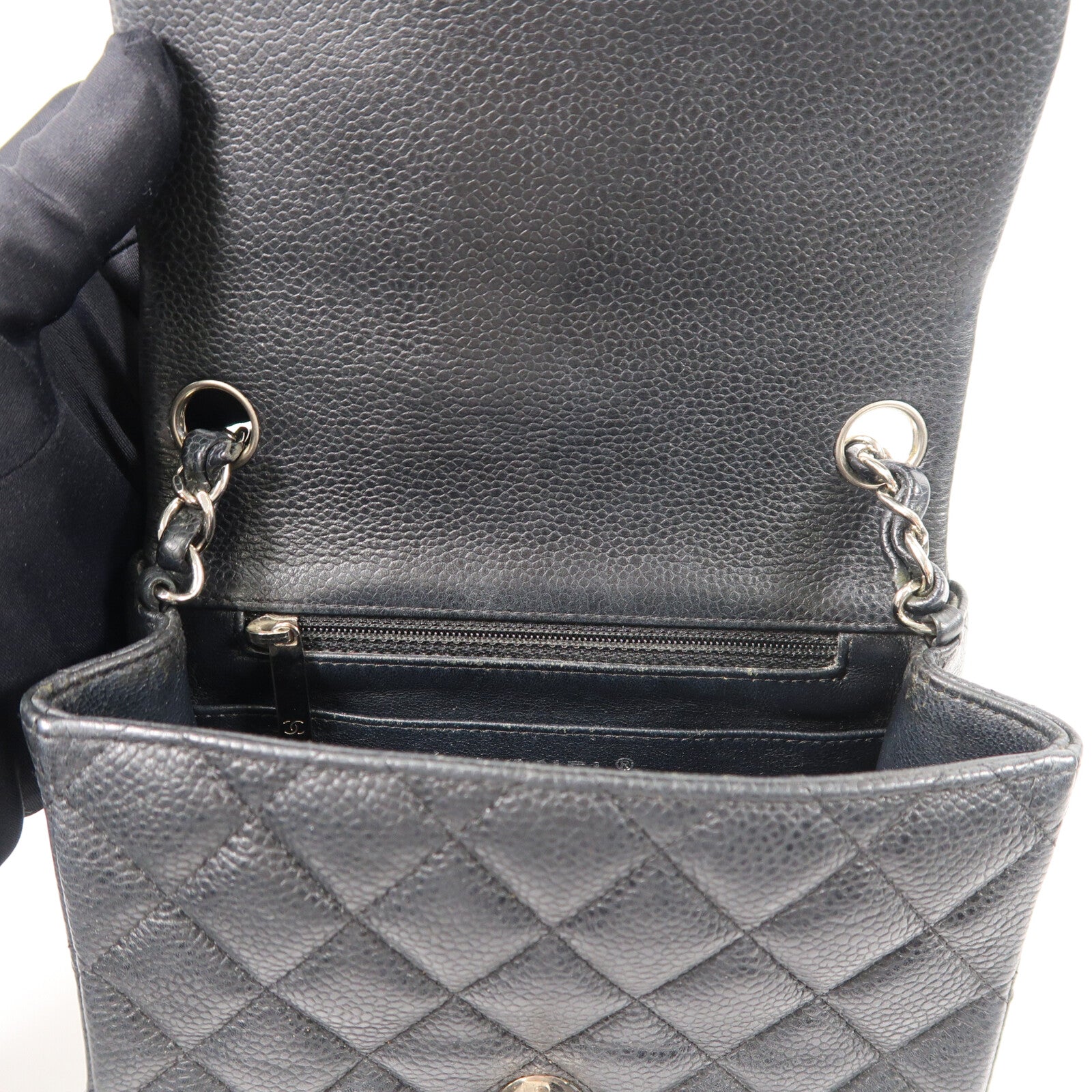 CHANEL 牛皮皮革Mini Classic 17鏈帶肩背袋
