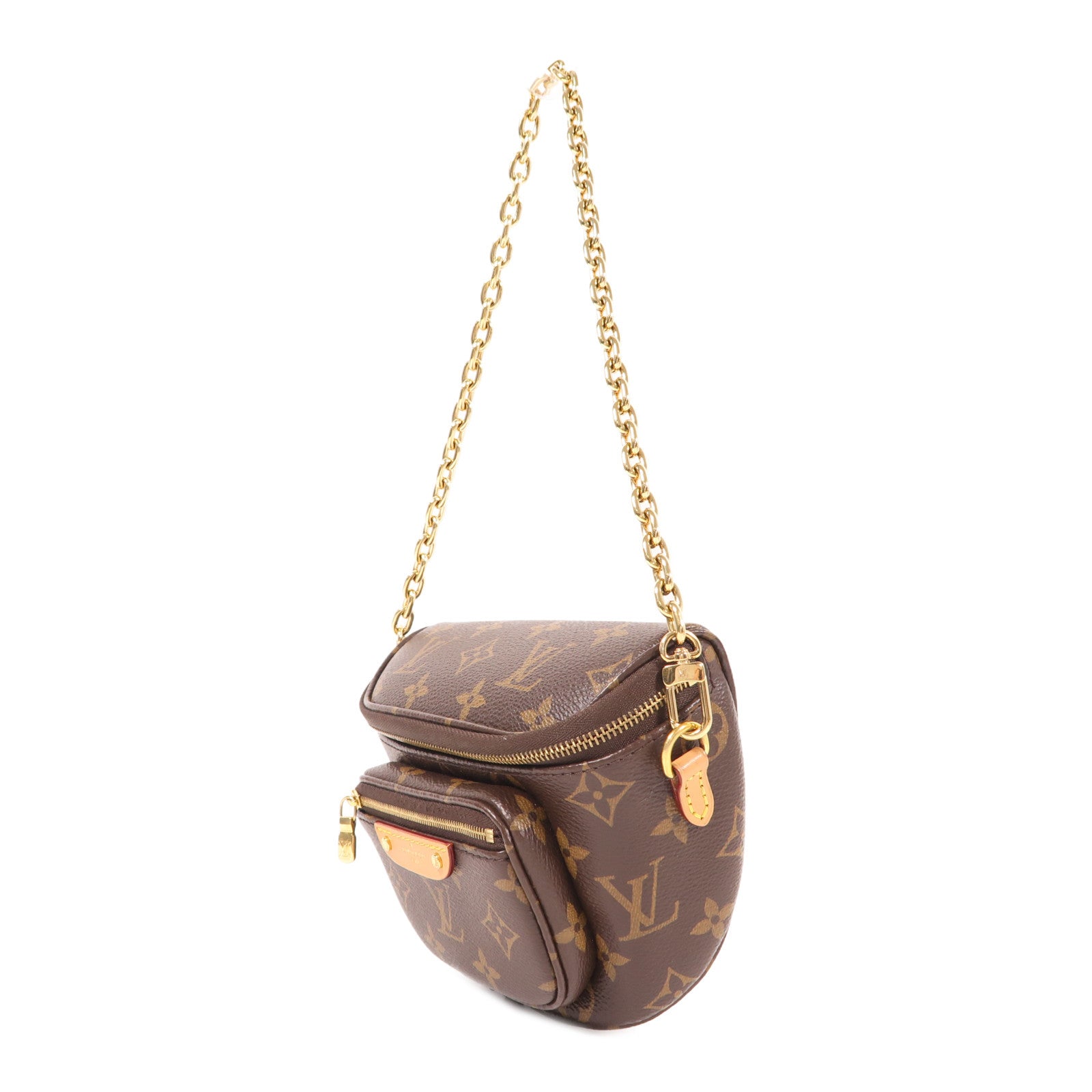 LOUIS VUITTON Monogram Mini Bumbag金扣手挽肩背兩用袋啡色