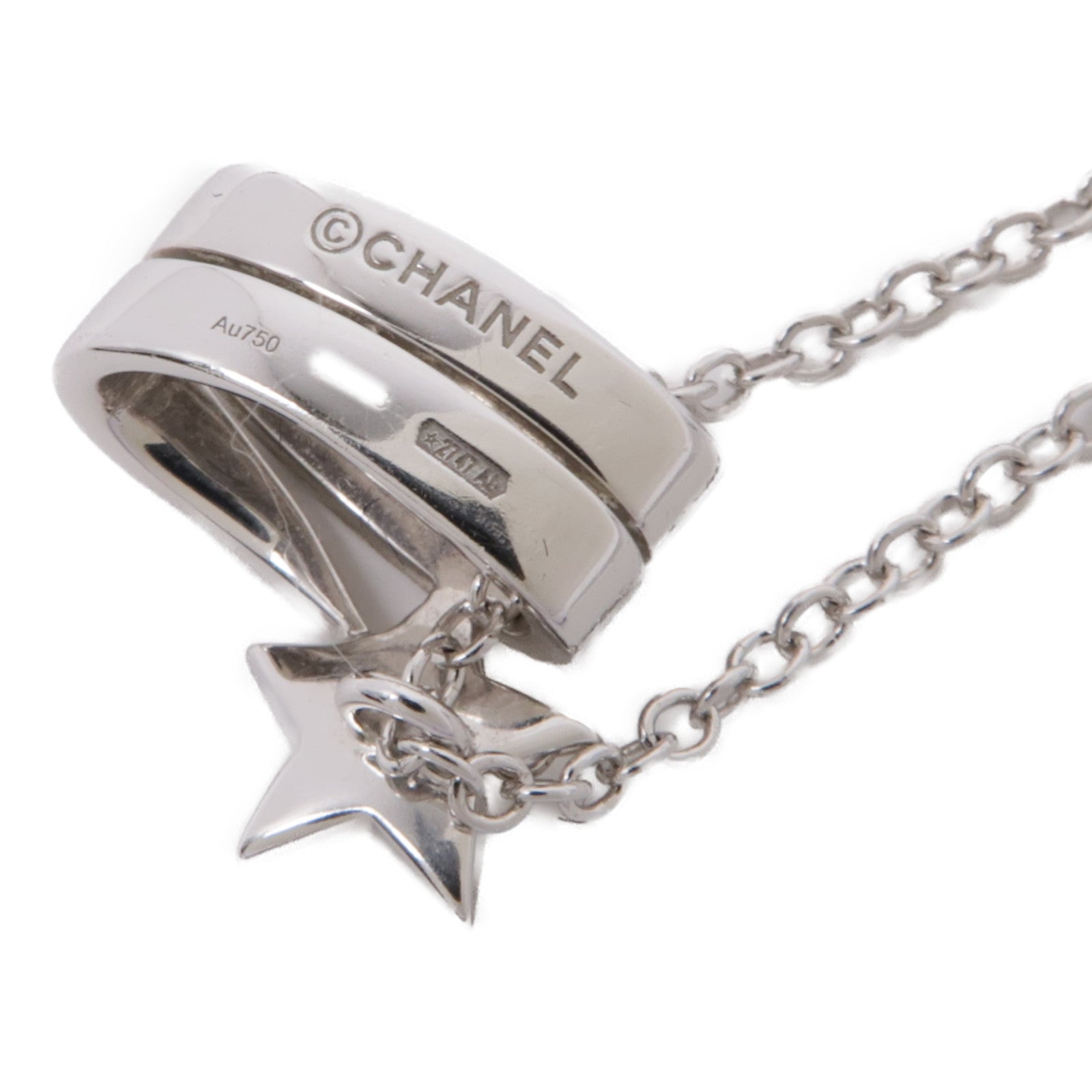 CHANEL 18K白金Etoile Filante Necklace項鍊