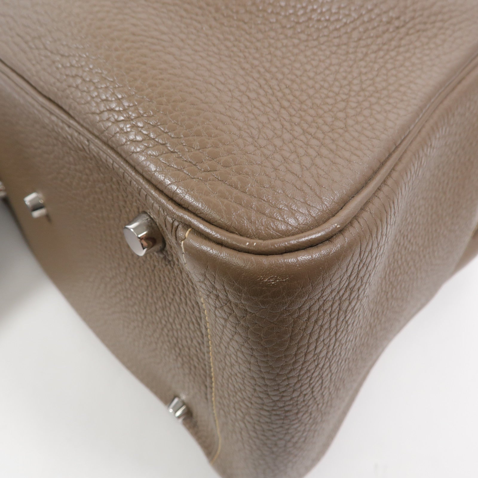 HERMES Clemence皮革Lindy 30手挽肩背兩用袋Etoupe