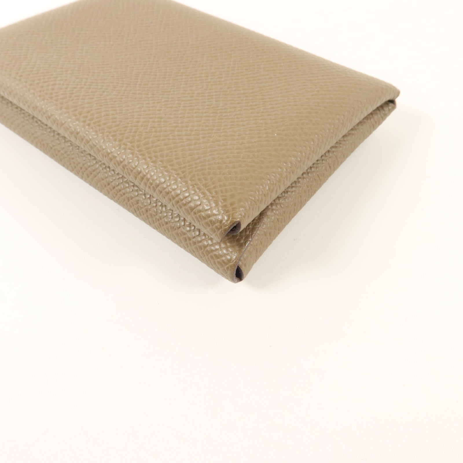 HERMES Epsom皮革Calvi Duo卡片套Etoupe