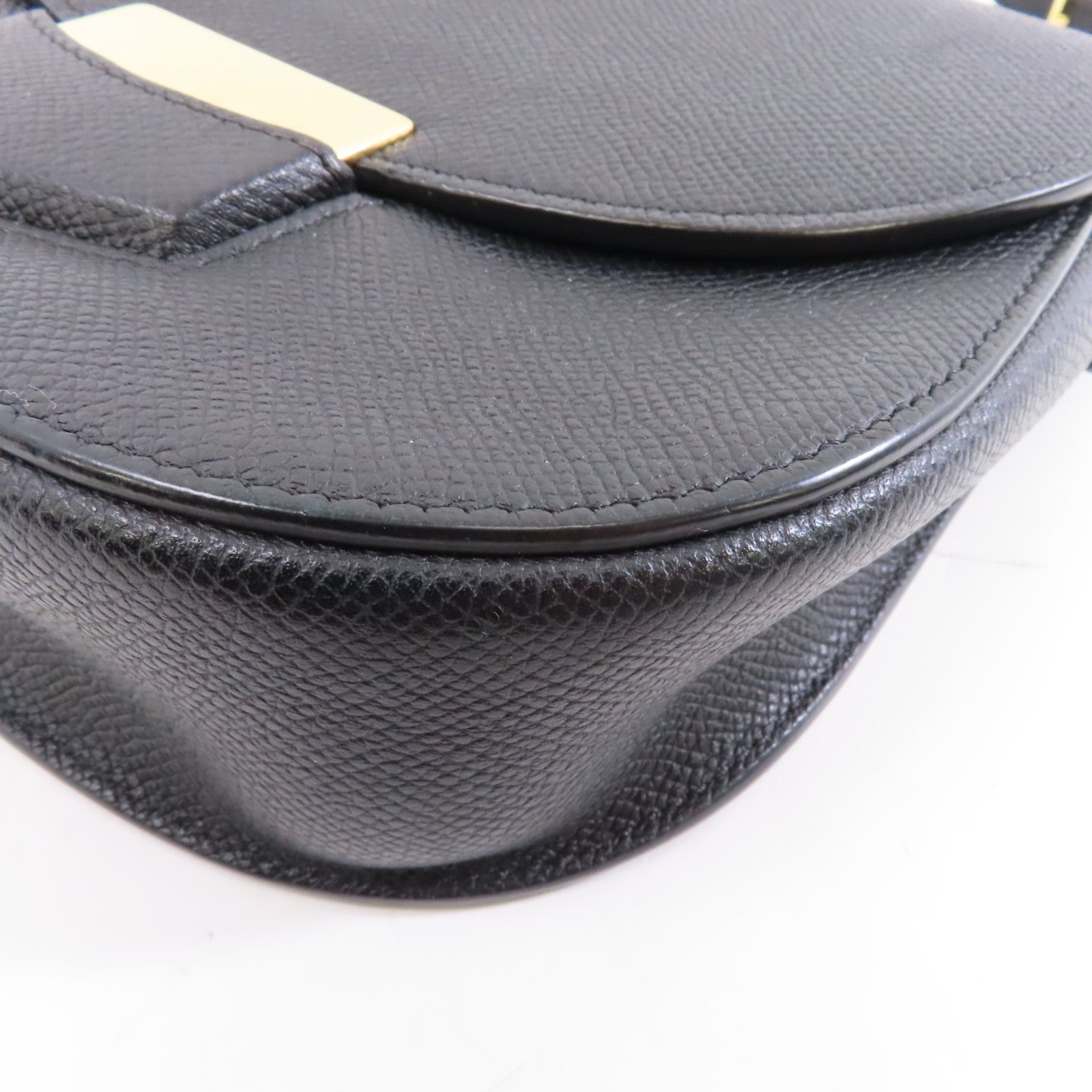 CELINE 牛皮皮革Trotteur金扣肩背袋黑色