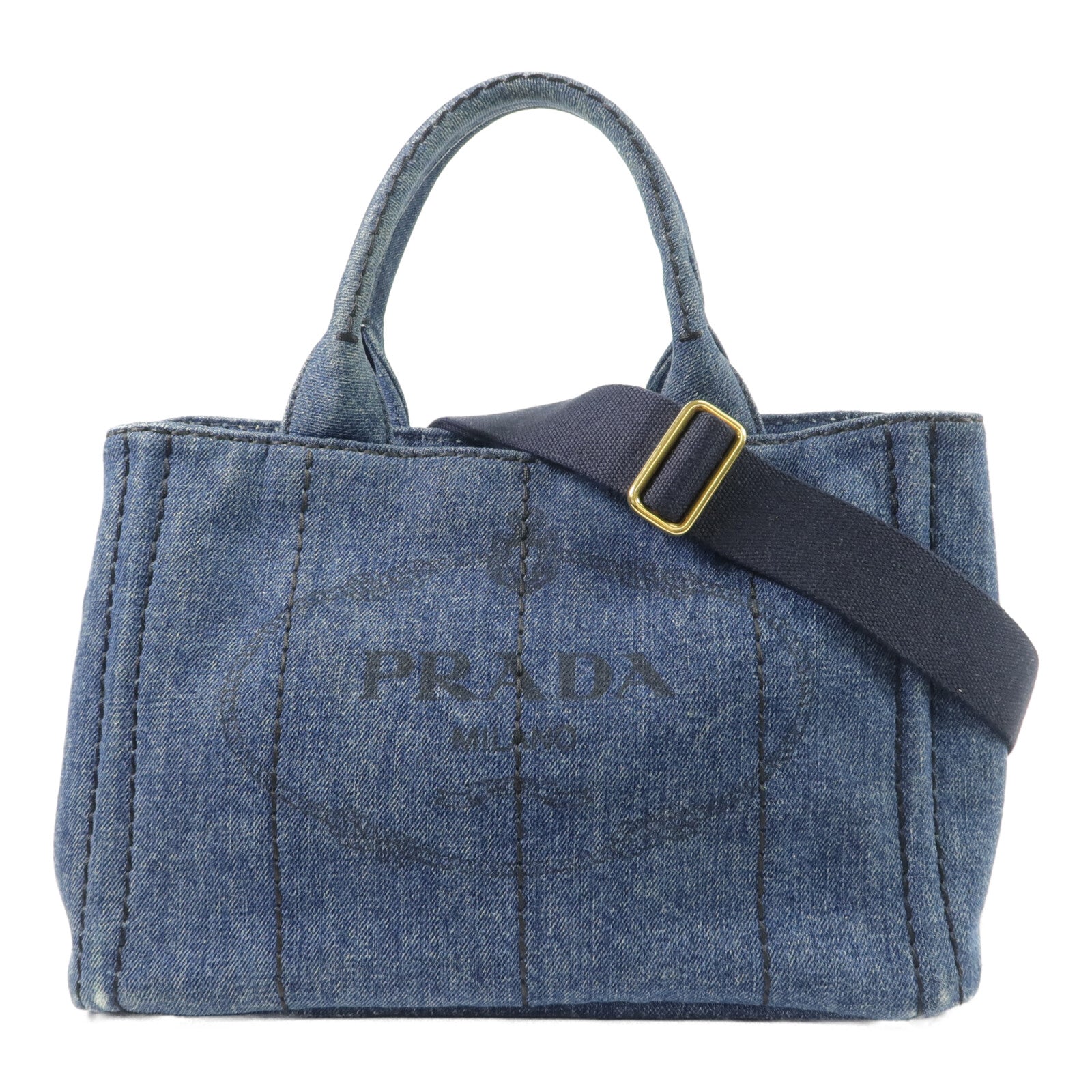 PRADA 牛仔布2 Way Shoulder手挽肩背兩用袋