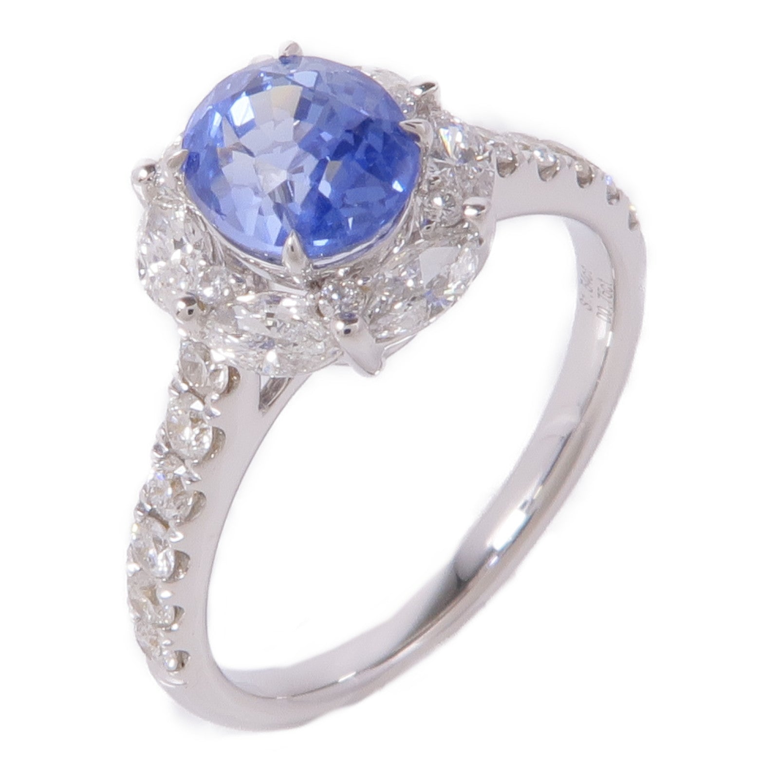 JEWELRY 18K白金Sapphire/Diamond Ring藍寶石/鑽石戒指US#6