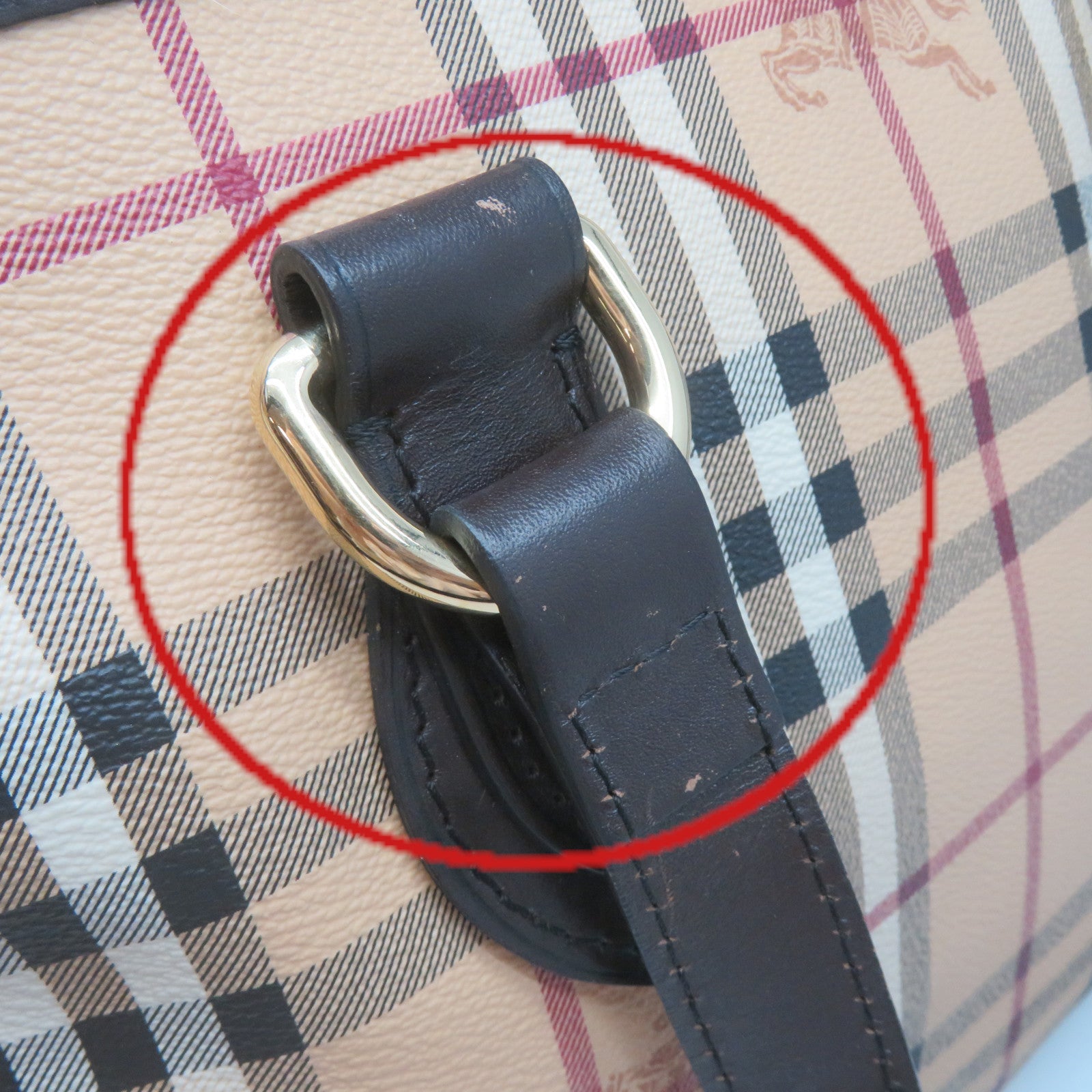 BURBERRY 【激減優惠】塗層帆布Tote Bag金扣肩背袋啡色
