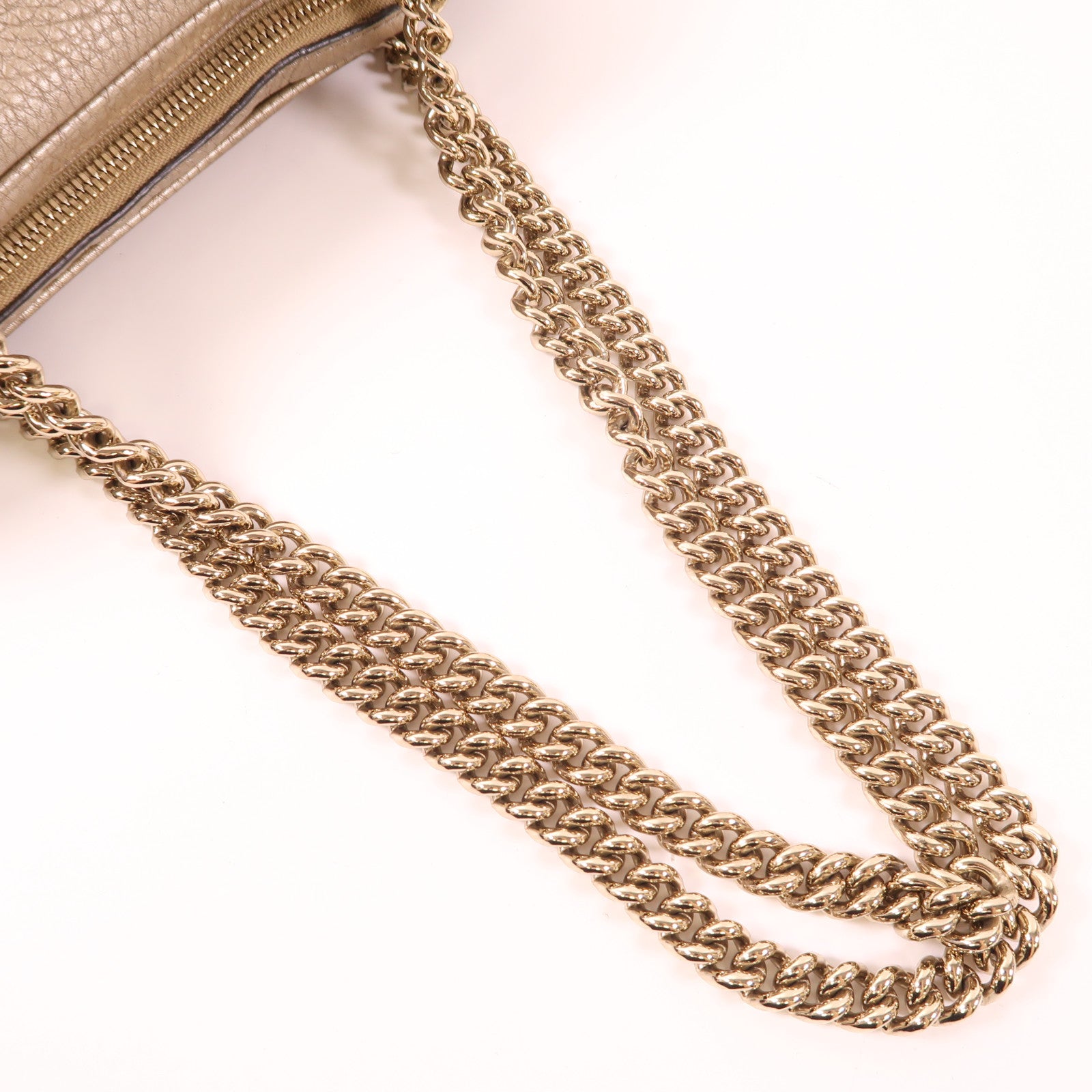 GUCCI 牛皮皮革Chain Shoulder Bag金扣鏈帶肩背袋