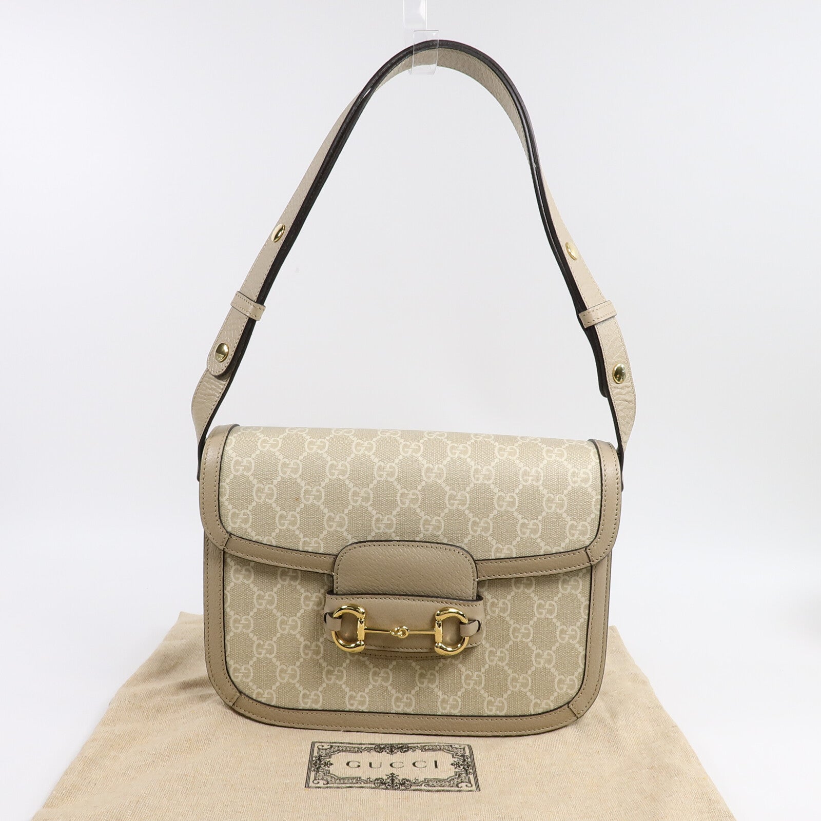 GUCCI 塗層帆布Horsebit 1955 Medium肩背袋