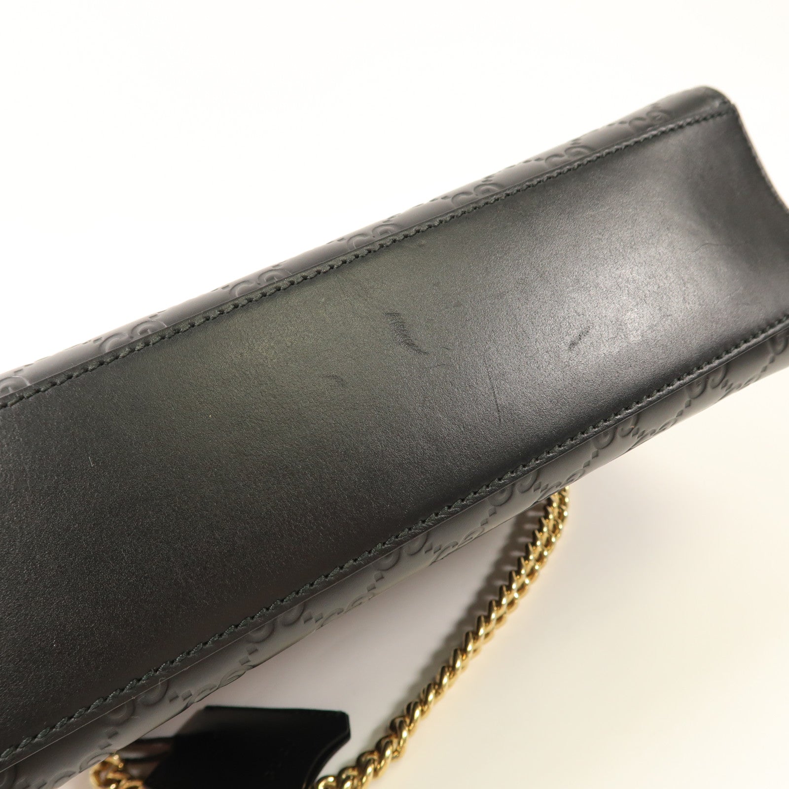 GUCCI 牛皮皮革Shoulder Bag金扣鏈帶肩背袋