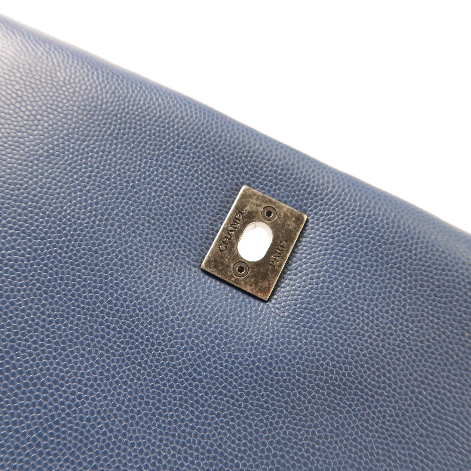 CHANEL 牛皮皮革Coco Handle銀扣鏈帶手挽肩背兩用袋