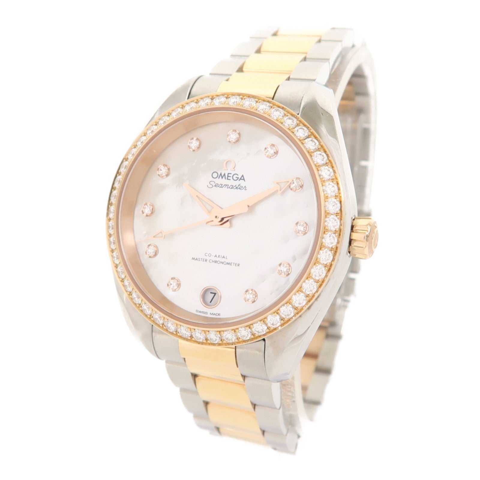 OMEGA Seamaster Aqua Terra18K金/不鏽鋼手錶自動機芯珠光色