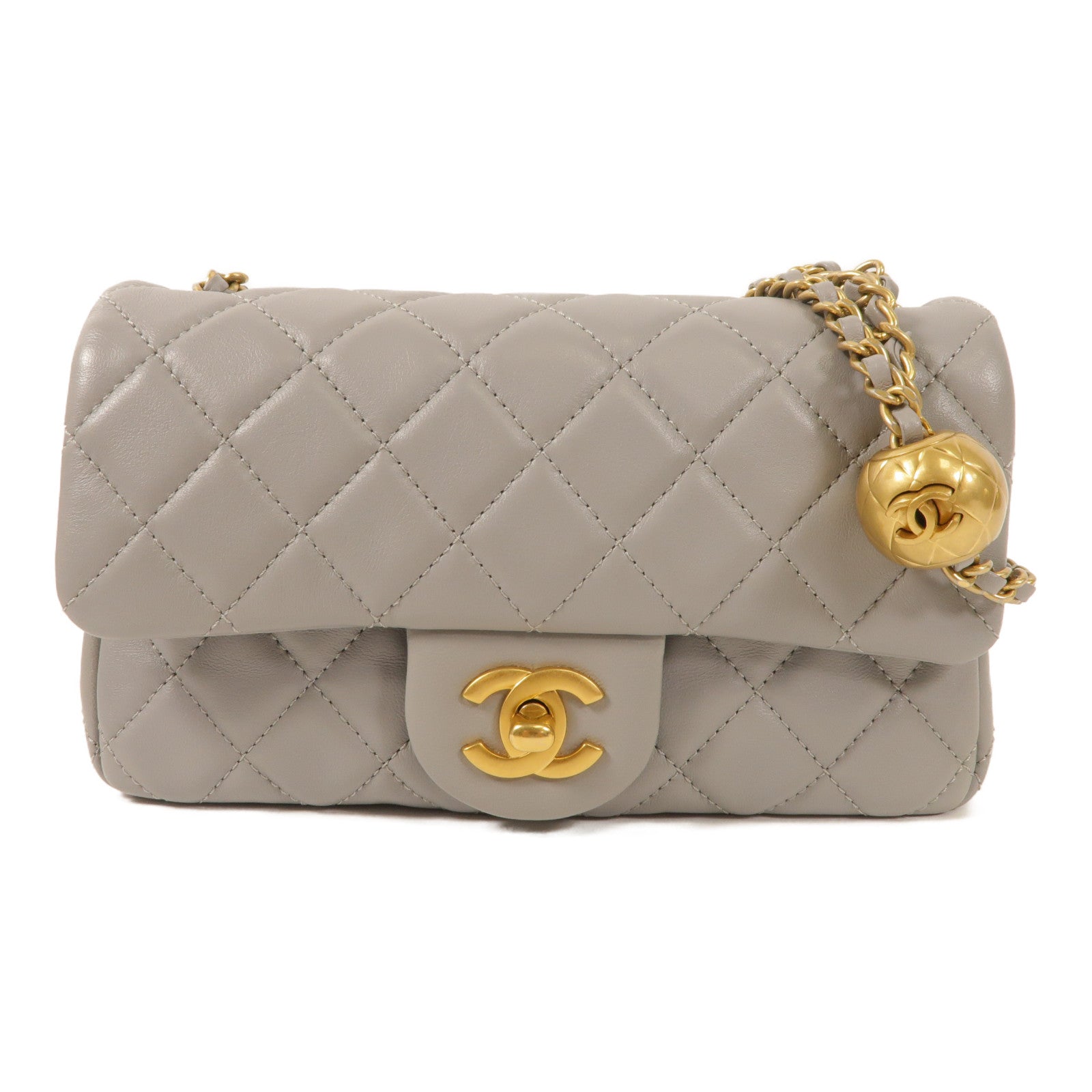 CHANEL 羊皮皮革Classic 20金扣鏈帶肩背袋