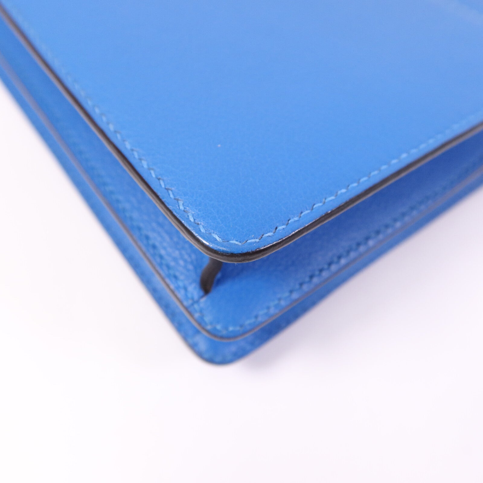 HERMES Evercolor皮革Mini Roulis金扣肩背袋Blue Zanzibar