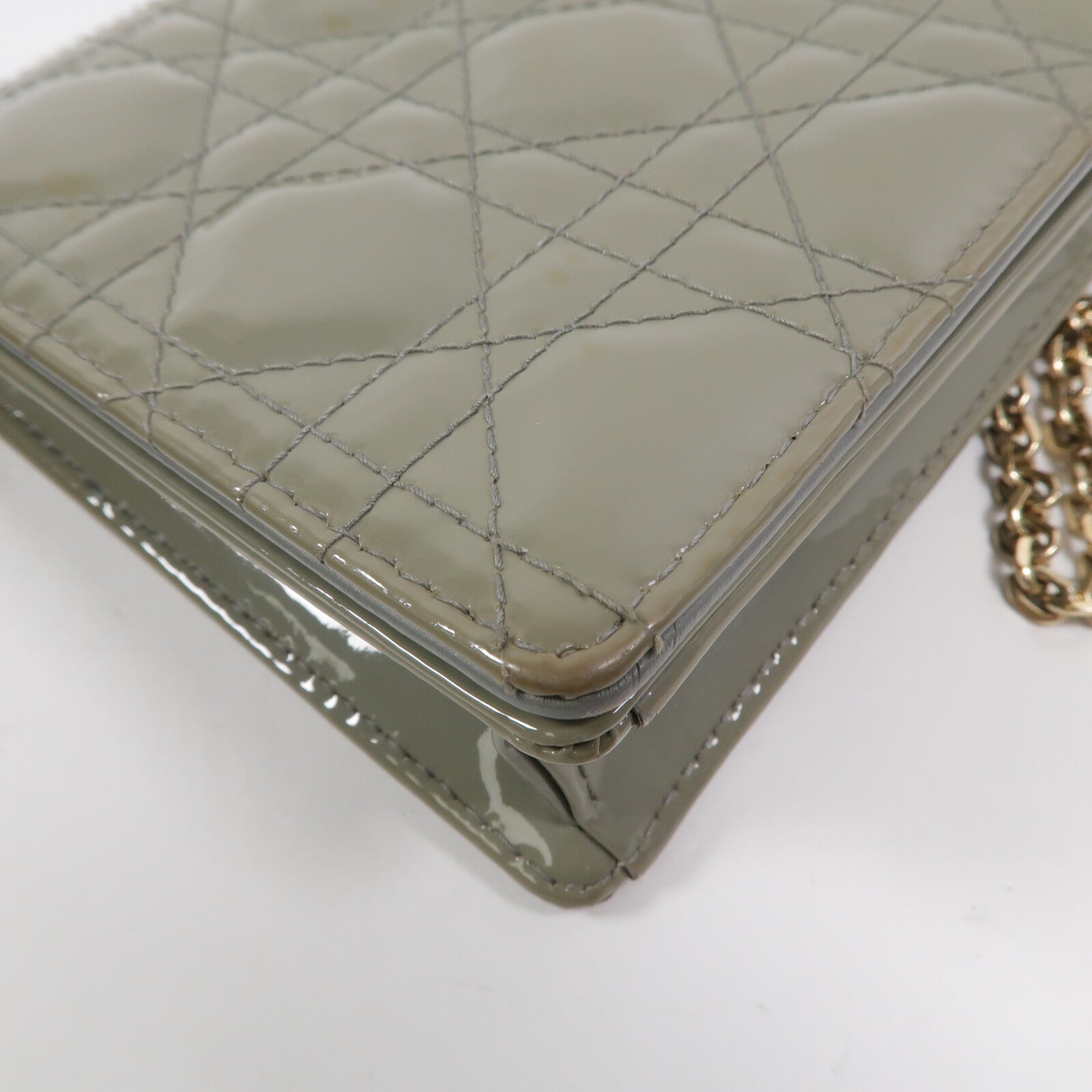 Dior 漆皮皮革Wallet On Chain鏈帶肩背袋