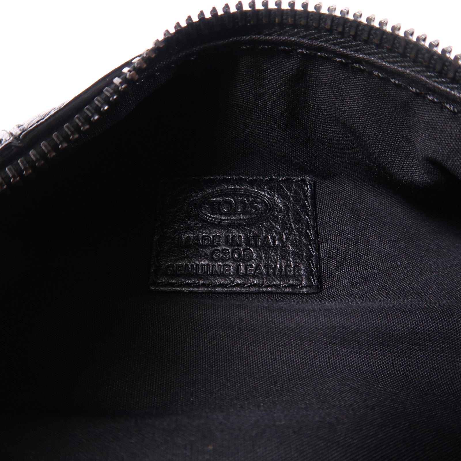 TOD'S 牛皮皮革Shoulder Bag銀扣肩背袋黑色