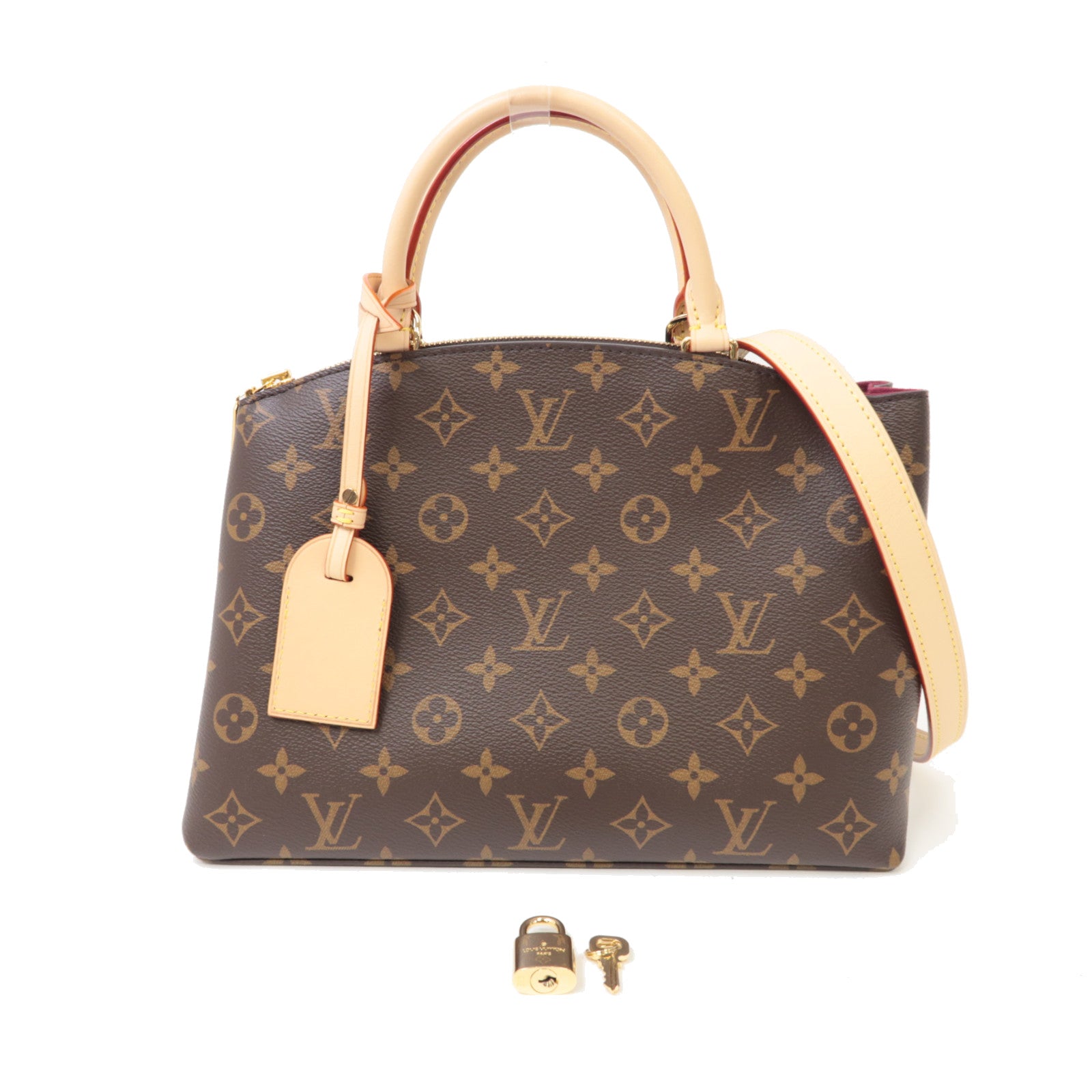 LOUIS VUITTON Monogram Petit Palais金扣手挽肩背兩用袋棕色