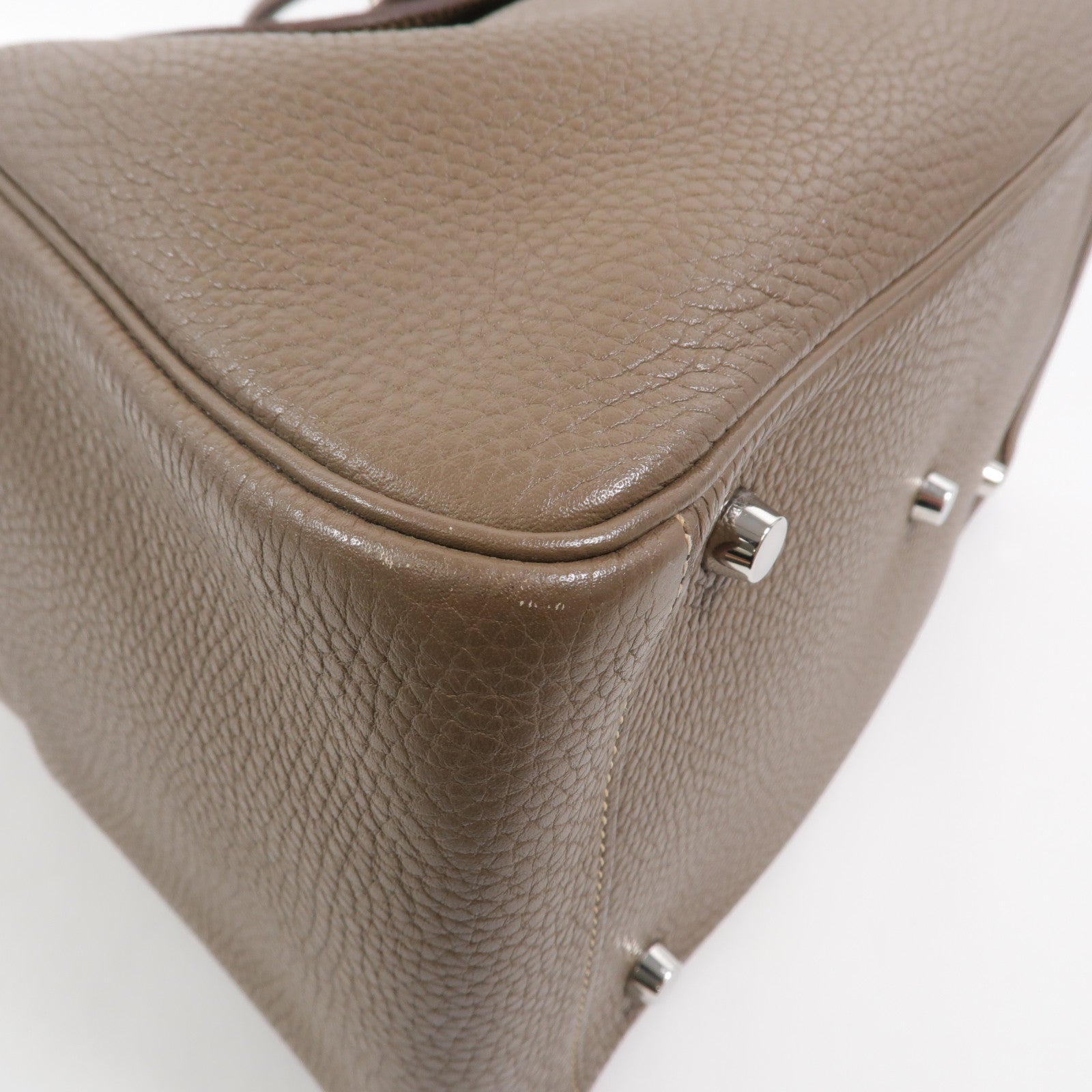 HERMES Clemence皮革Lindy 30手挽肩背兩用袋Etoupe