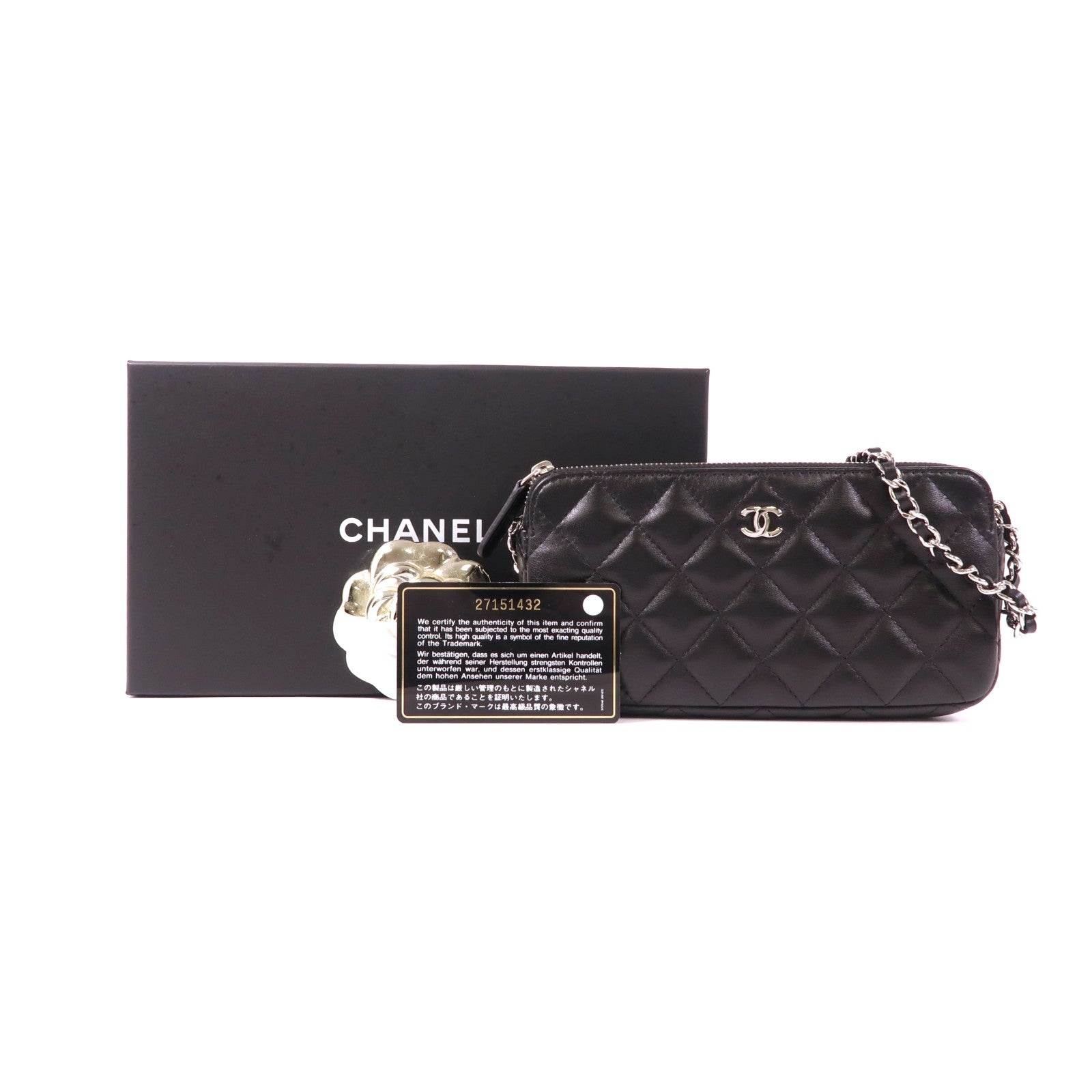CHANEL 牛皮皮革Chain Shoulder Bag銀扣鏈帶肩背袋