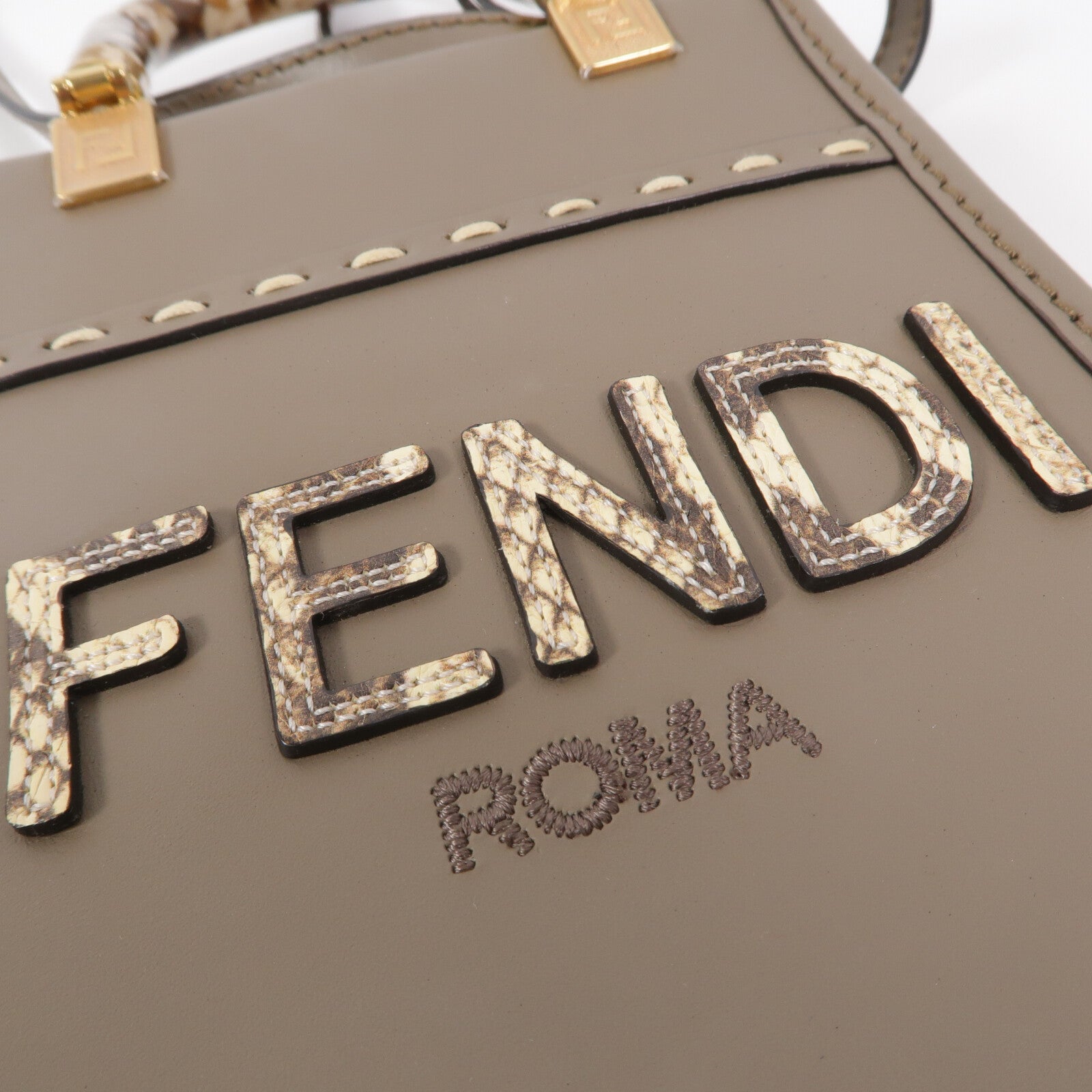 FENDI 牛皮皮革Mini Sunshine Shopper手挽肩背兩用袋