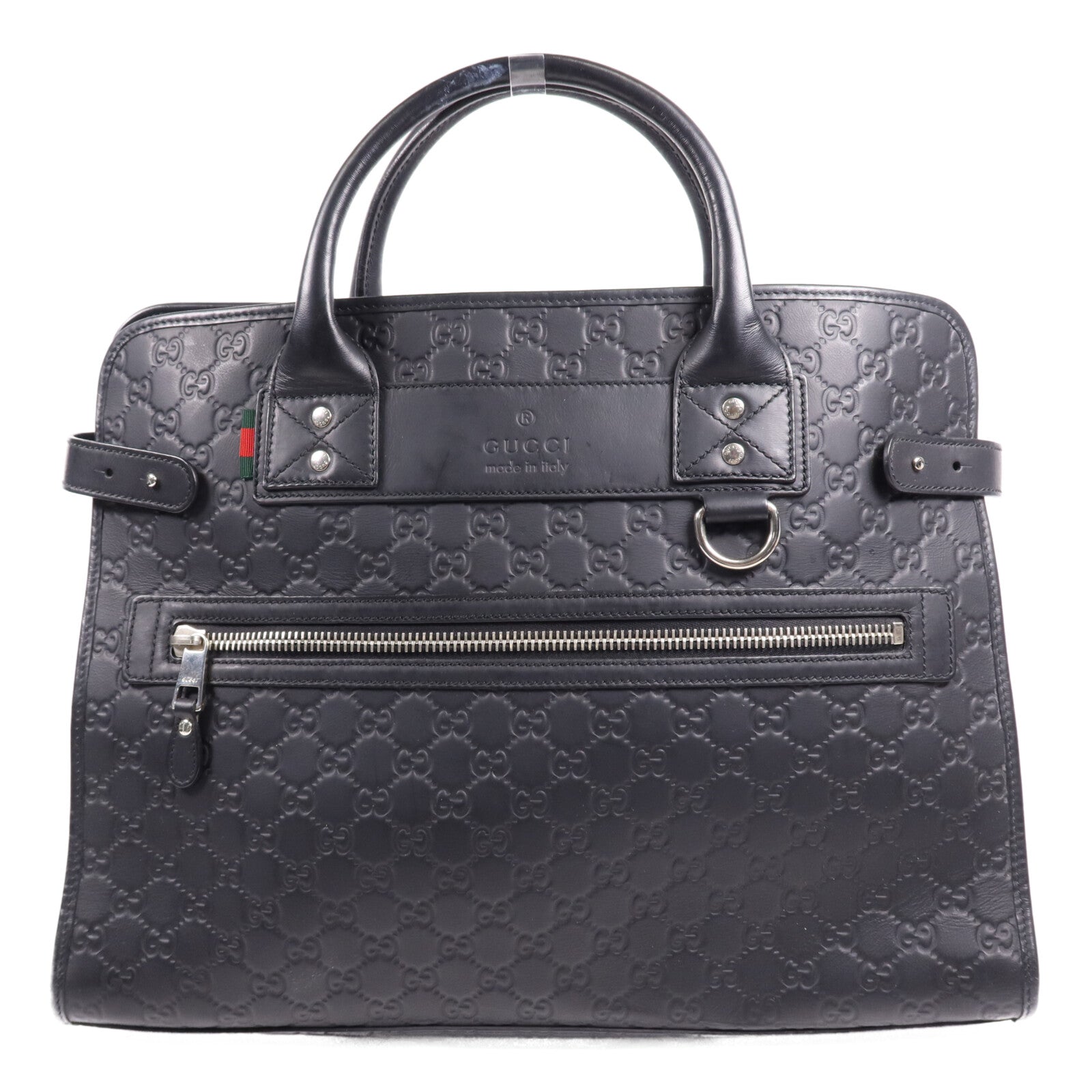 GUCCI 牛皮皮革Hand Bag銀扣手挽袋