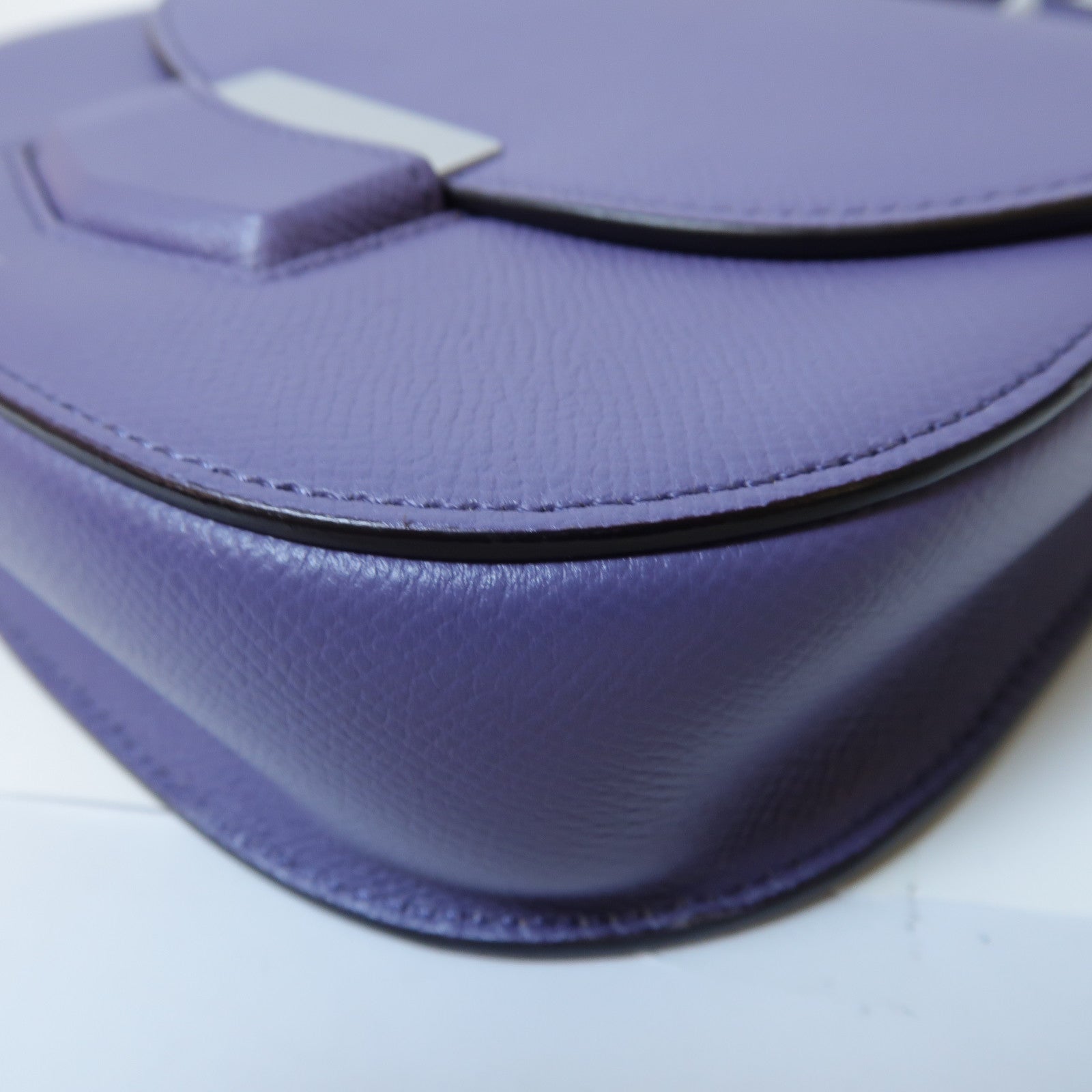 CELINE 牛皮皮革Shoulder Bag銀扣肩背袋紫色