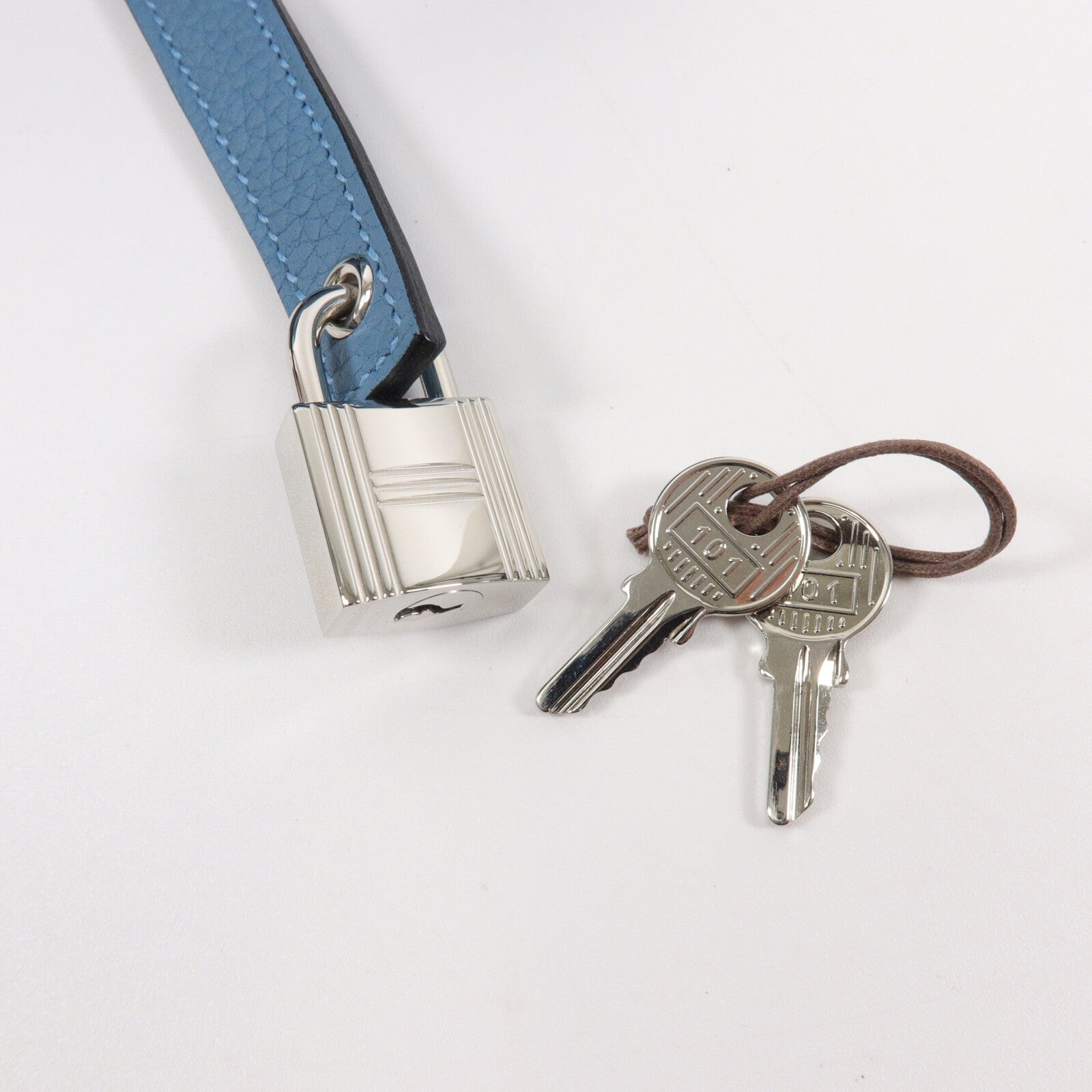 HERMES Clemence皮革Picotin PM手挽袋Bleu Jean