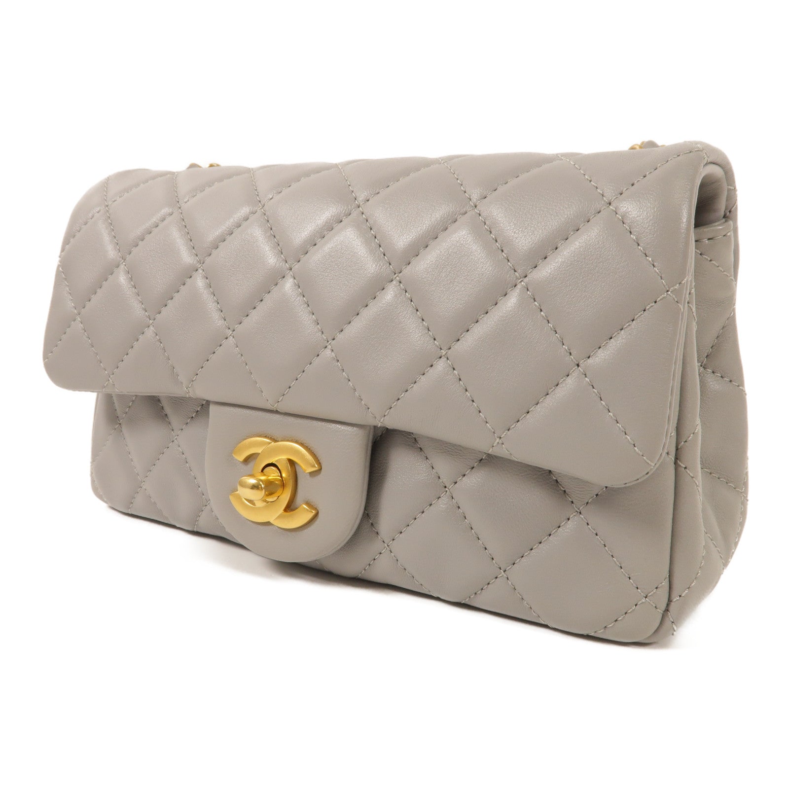 CHANEL 羊皮皮革Classic 20金扣鏈帶肩背袋