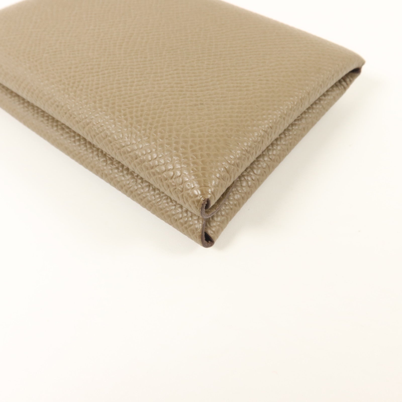 HERMES Epsom皮革Calvi Duo卡片套Etoupe