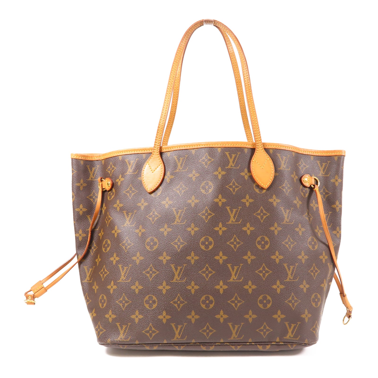 LOUIS VUITTON Monogram Neverfull MM金扣手挽袋
