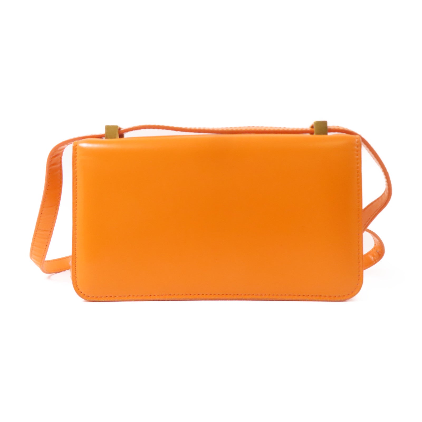 BOTTEGA VENETA 牛皮皮革Mini The Classic金扣手挽肩背兩用袋橙色