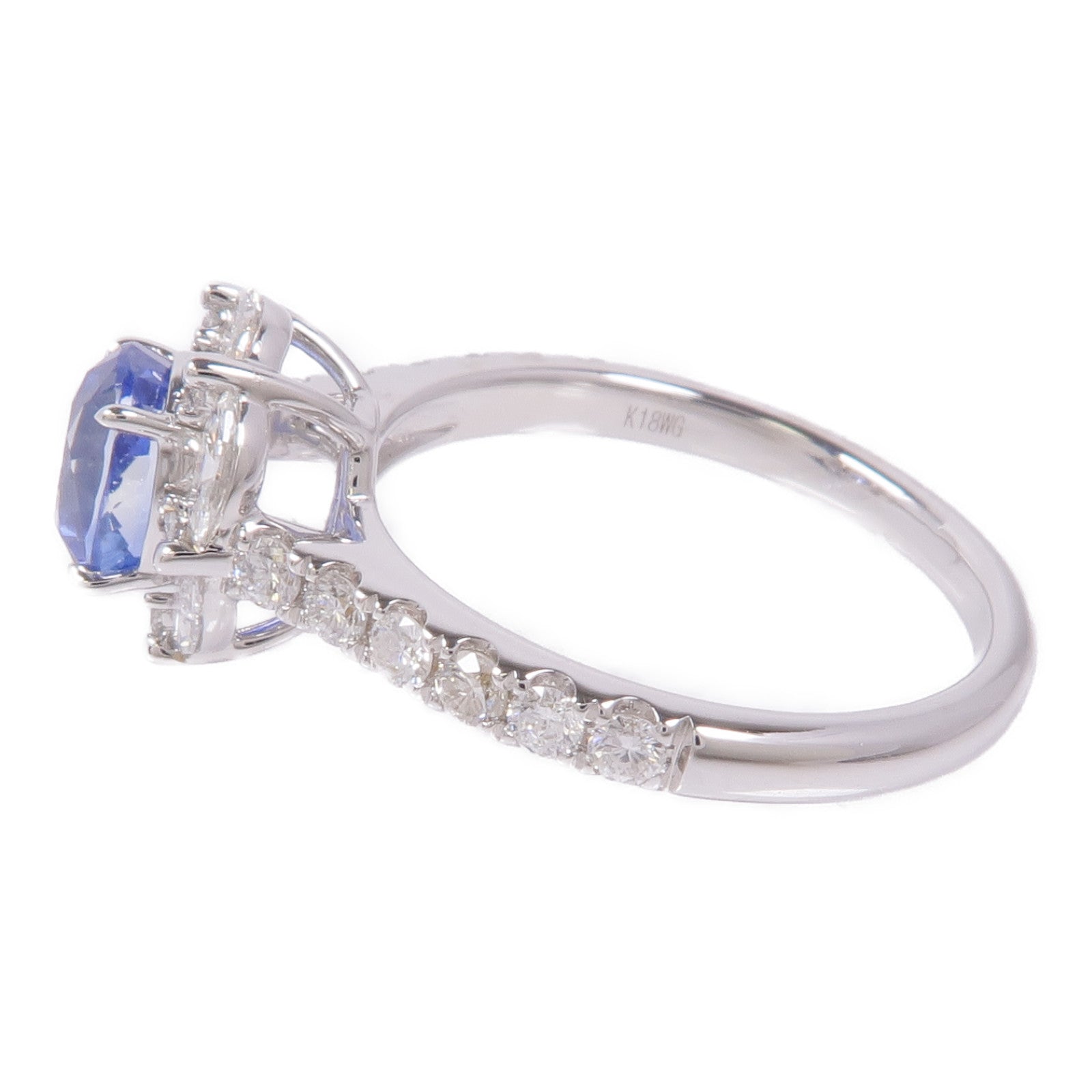 JEWELRY 18K白金Sapphire/Diamond Ring藍寶石/鑽石戒指US#6