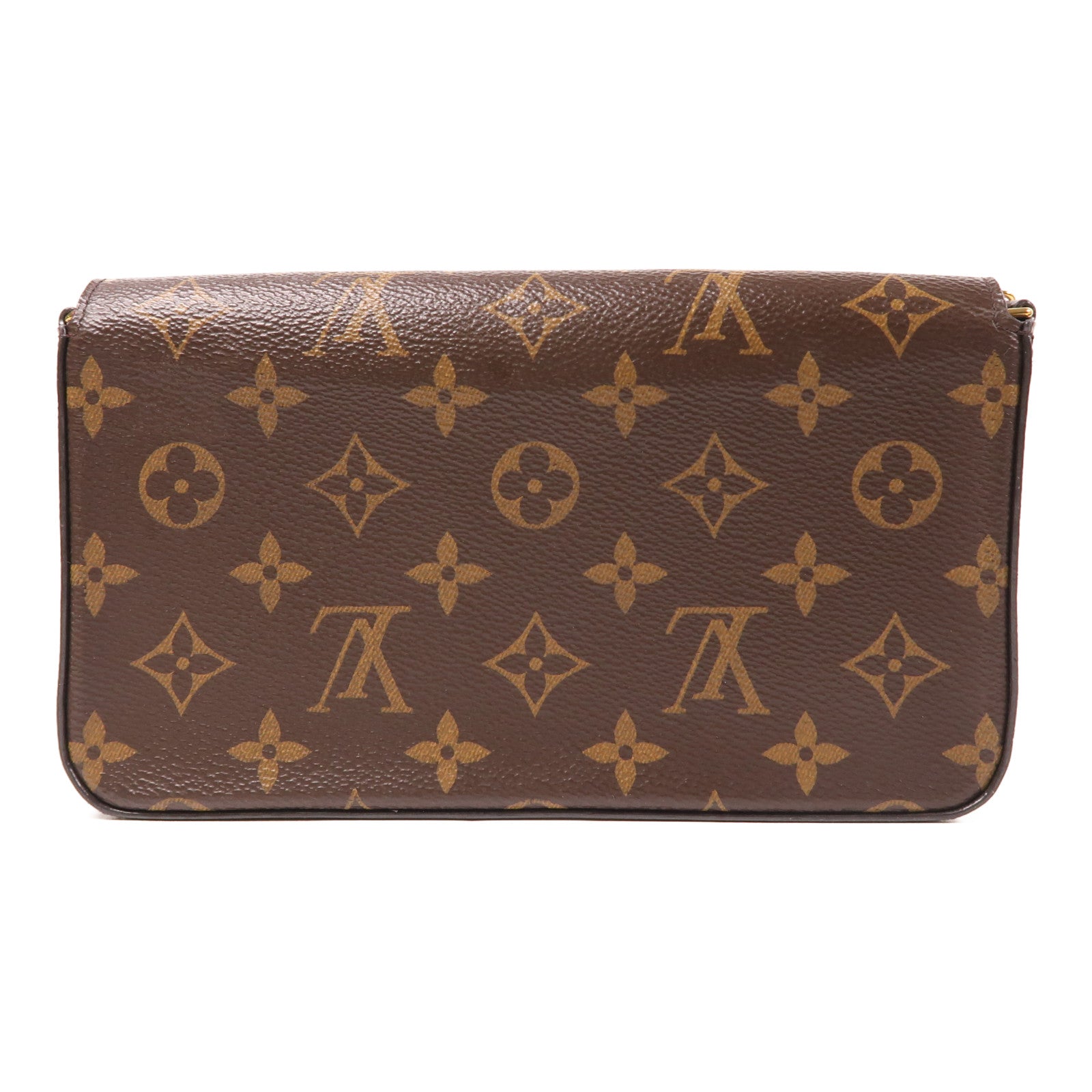 LOUIS VUITTON Monogram Felicie Pochette金扣鏈帶肩背袋棕色