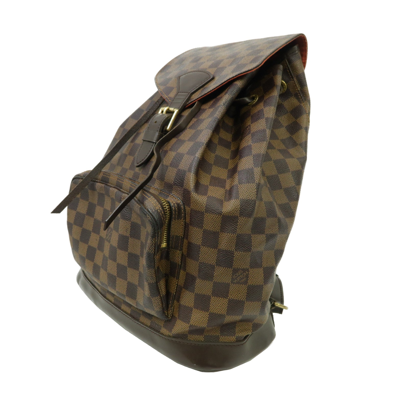 LOUIS VUITTON Damier Montsouris MM金扣背包啡色