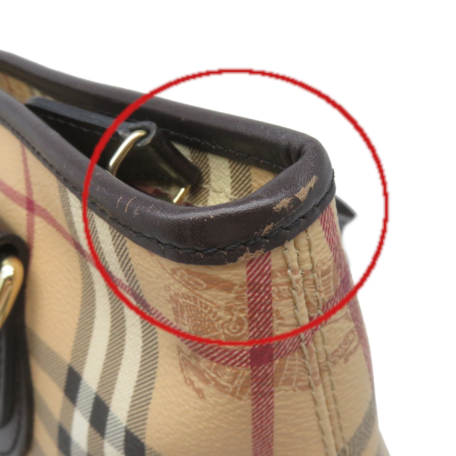 BURBERRY 【激減優惠】塗層帆布Tote Bag金扣肩背袋啡色