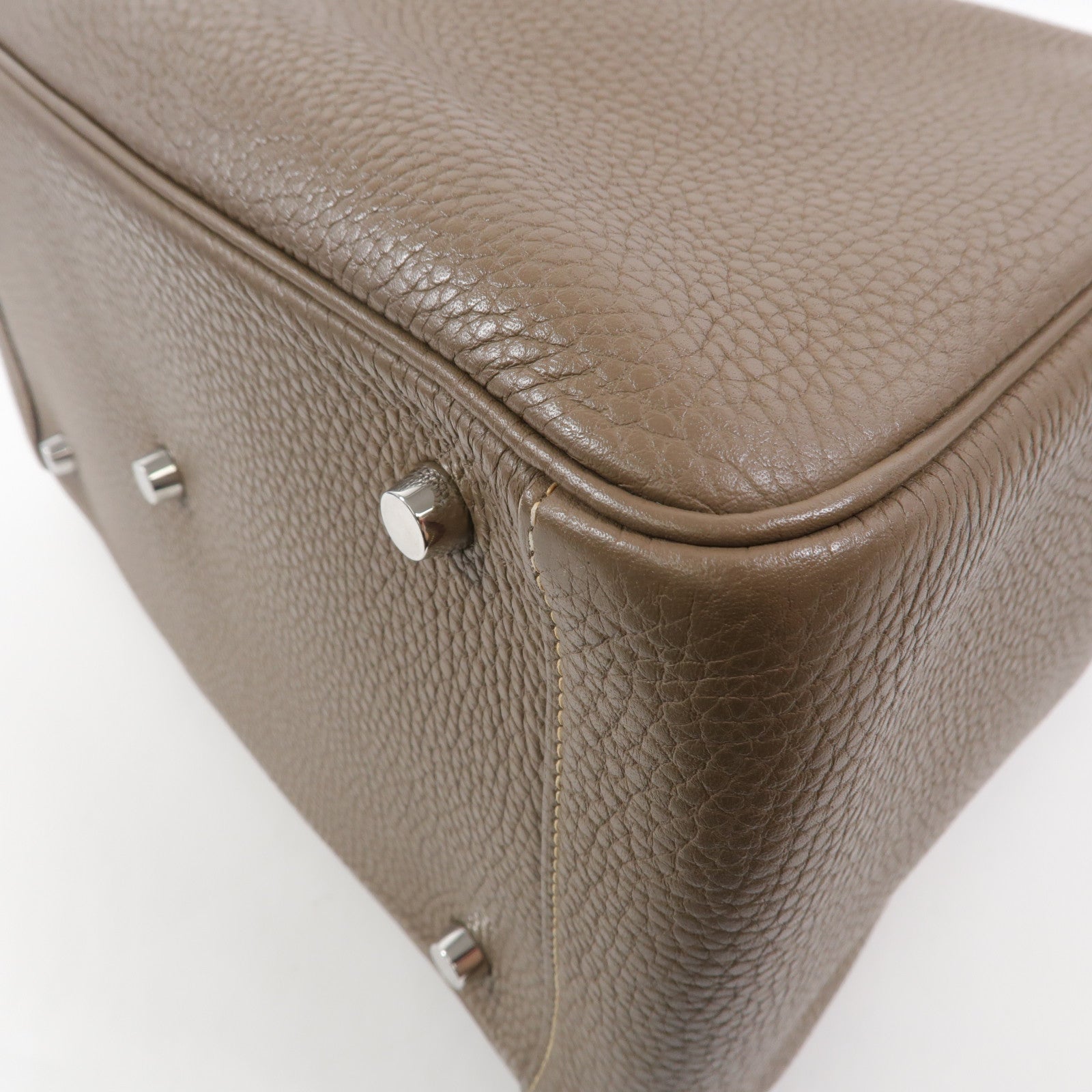 HERMES Clemence皮革Lindy 30手挽肩背兩用袋Etoupe