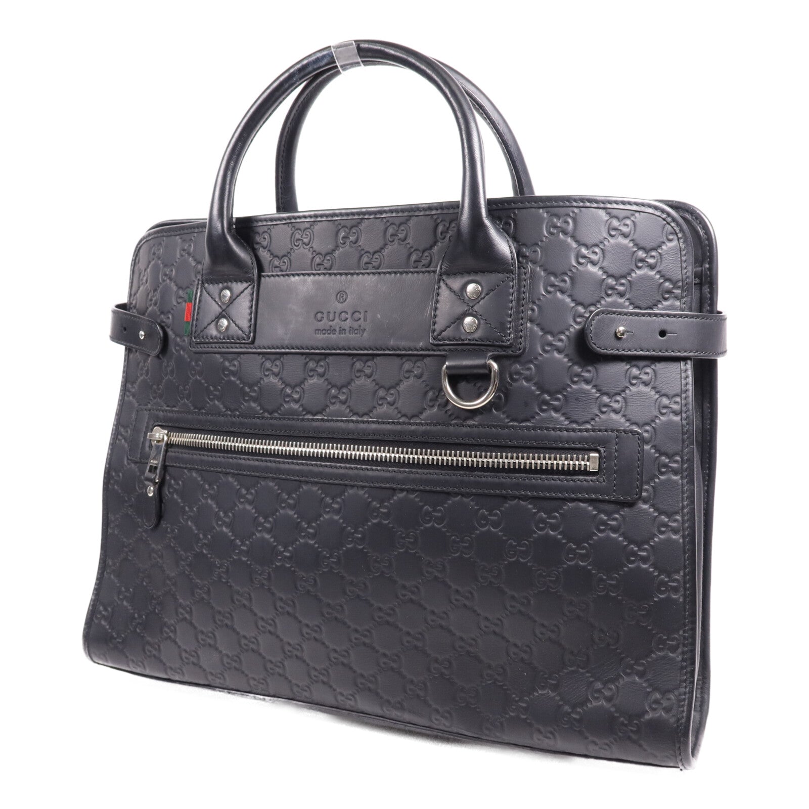 GUCCI 牛皮皮革Hand Bag銀扣手挽袋